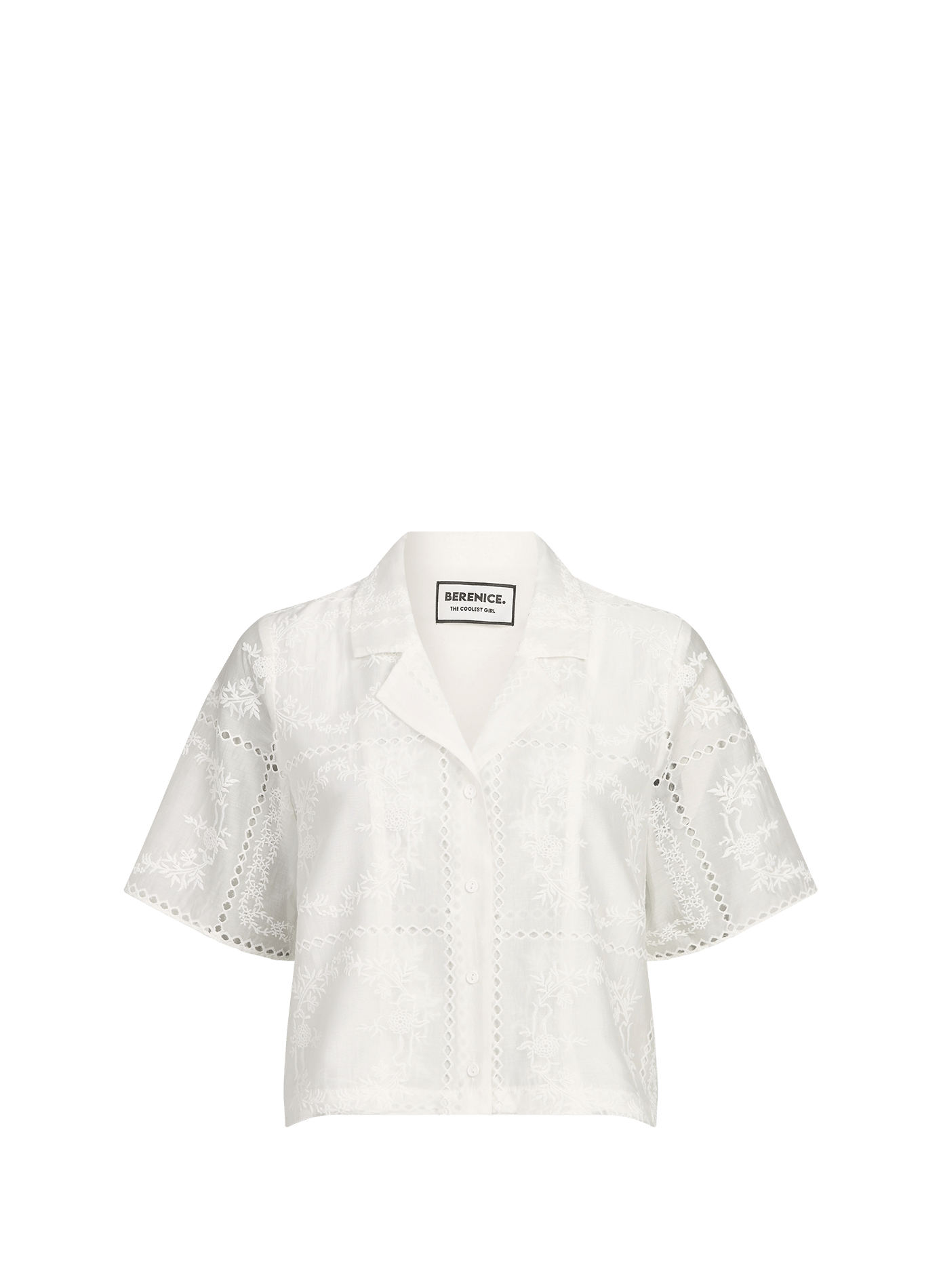 Chemise oversize brodée Cinia BERENICE Beige