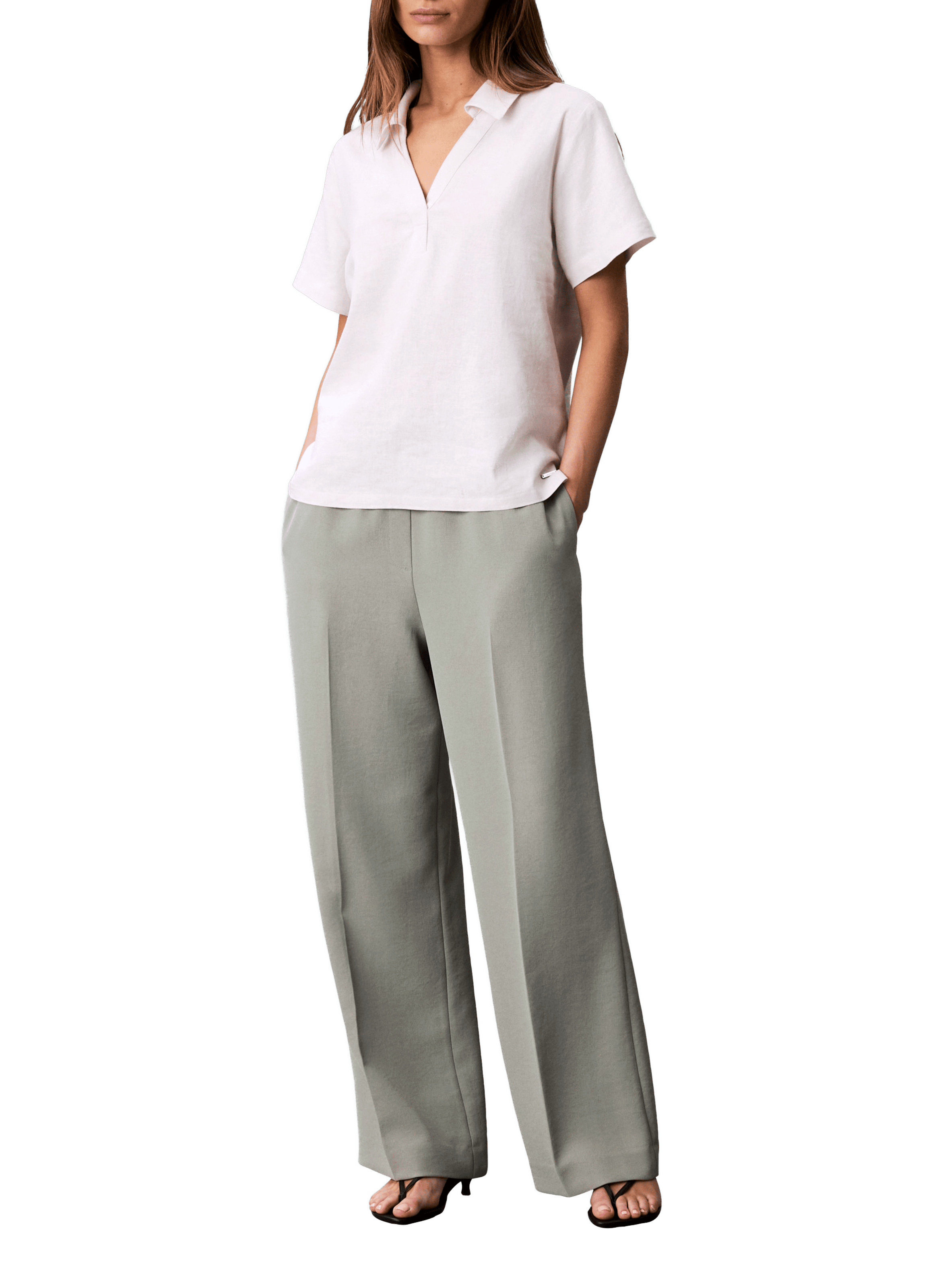 Pantalon en sergé avec cordon de serrage CALVIN KLEIN Gris