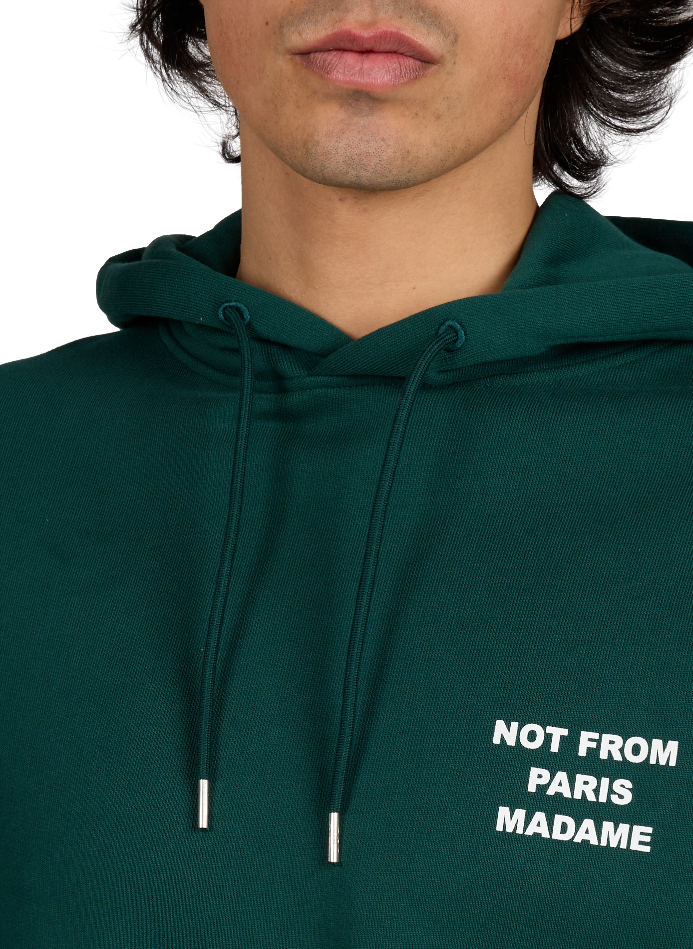 Hoodie ample Slogan en coton molleton DROLE DE MONSIEUR Vert