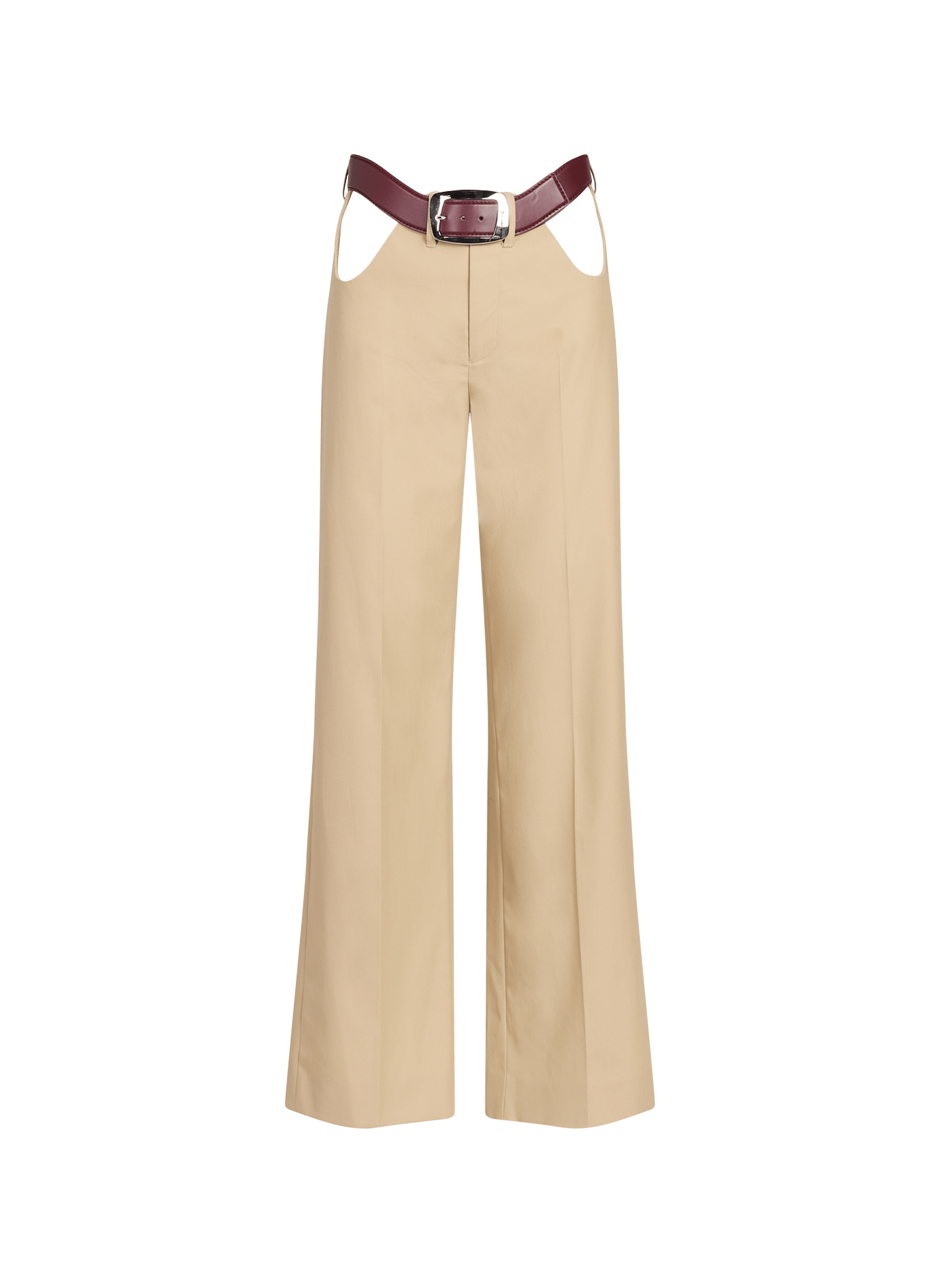 Pantalon ajouré à l'avant avec ceinture en coton JEAN PAUL GAULTIER Beige