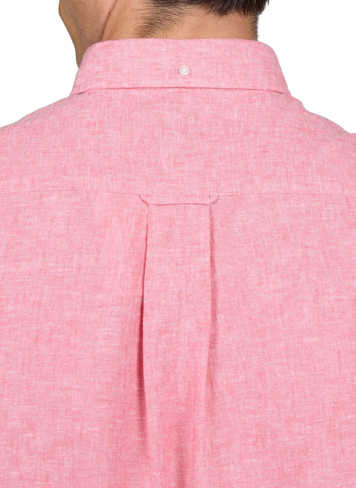 Chemise col américain en lin et coton GANT Rose