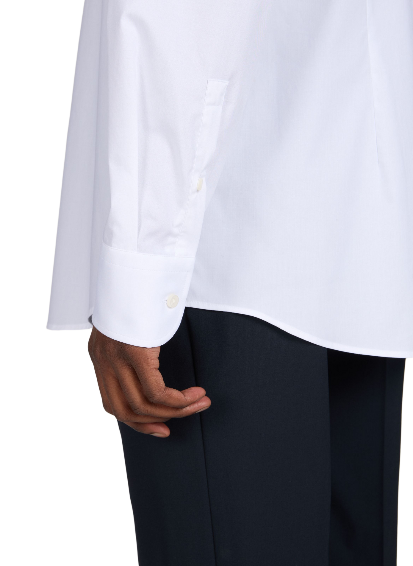 Chemise unie en coton mélangé  BOSS Blanc