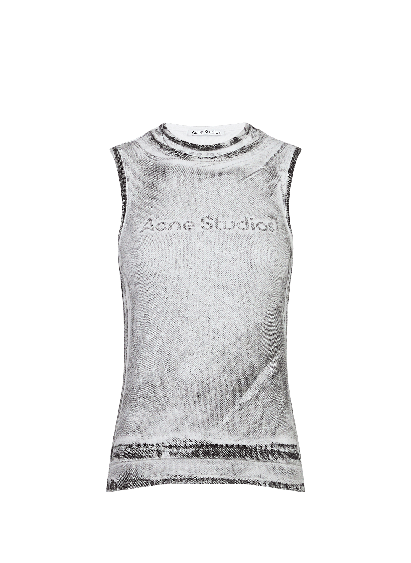 Washed effect cotton blend tank top ACNE STUDIOS Grey