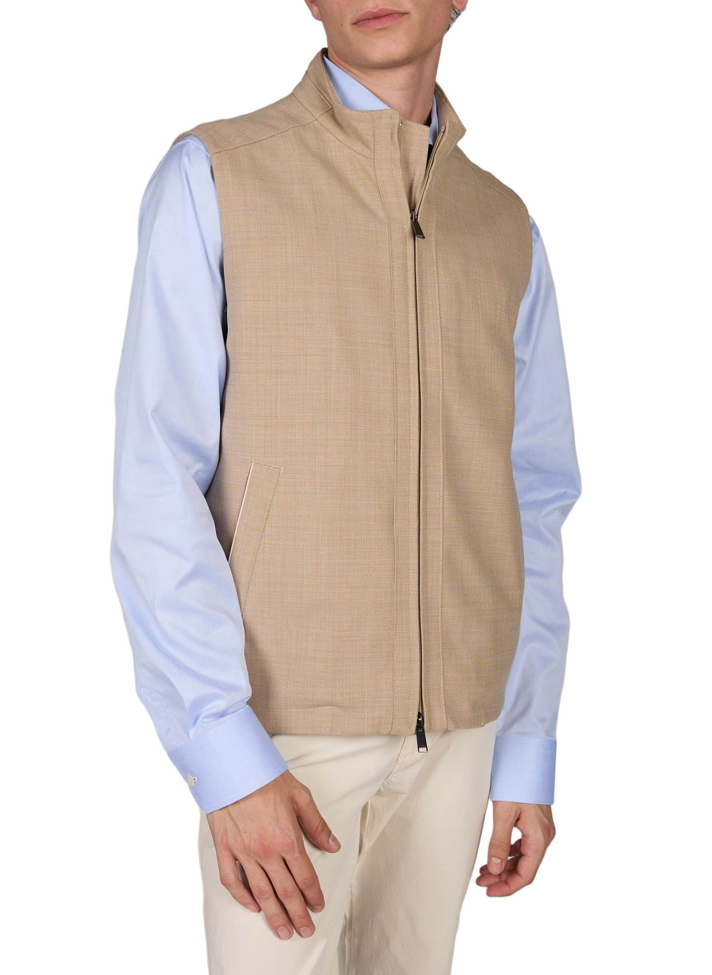 Veste zippé à col montant ETON Beige