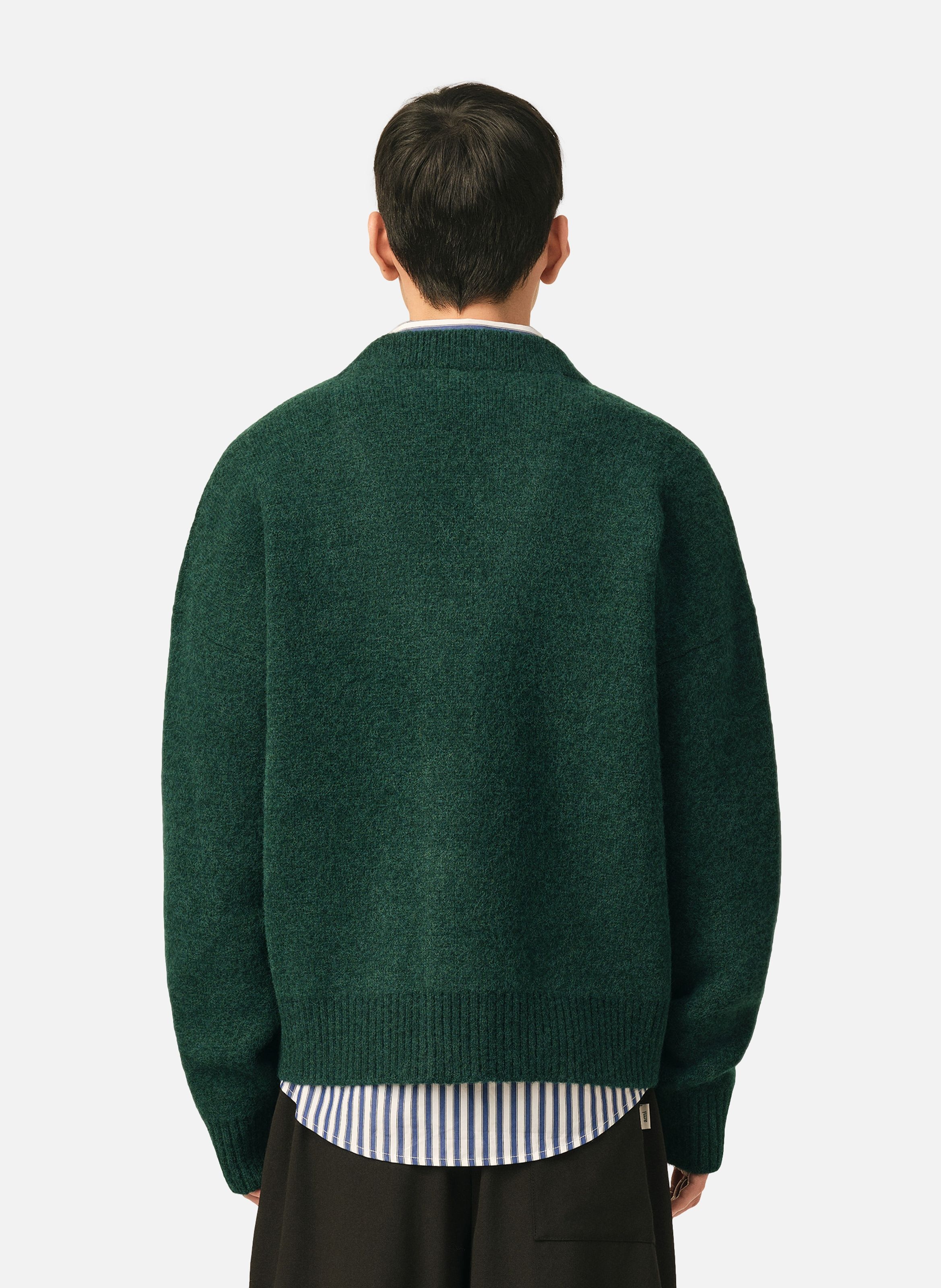 Cardigan unisexe en alpaga ami de coeur AMI PARIS Vert