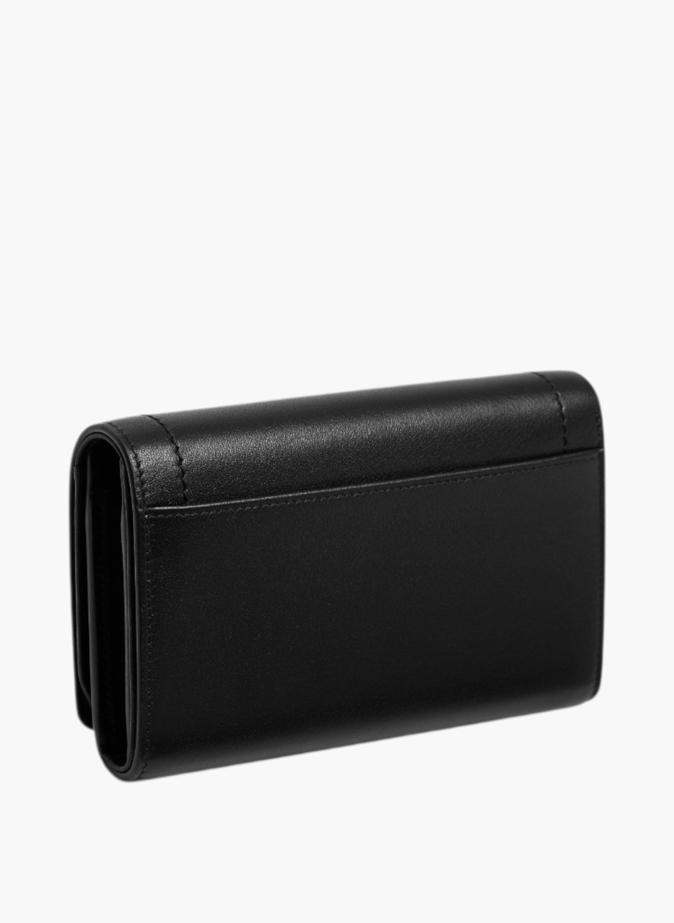Portefeuille moyen modèle à rabat louison en cuir lisse LE TANNEUR Noir