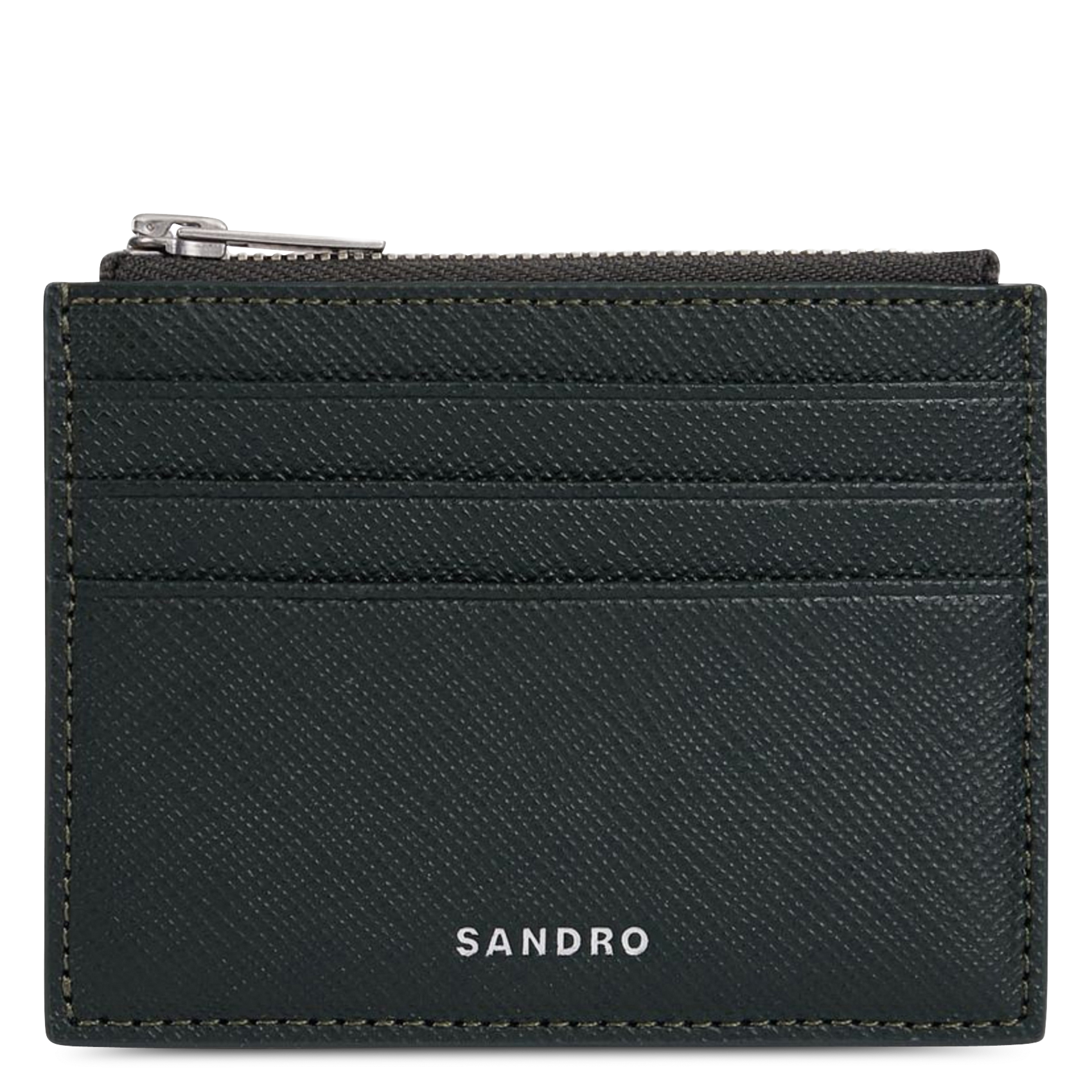 Porte-cartes texturé SANDRO Vert