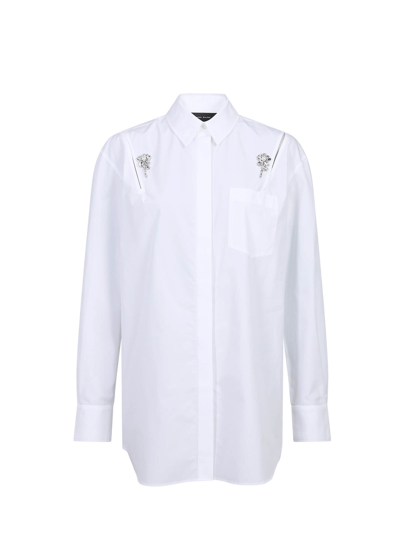 Wijdvallende katoenen blouse met juwelen SIMONE ROCHA Wit