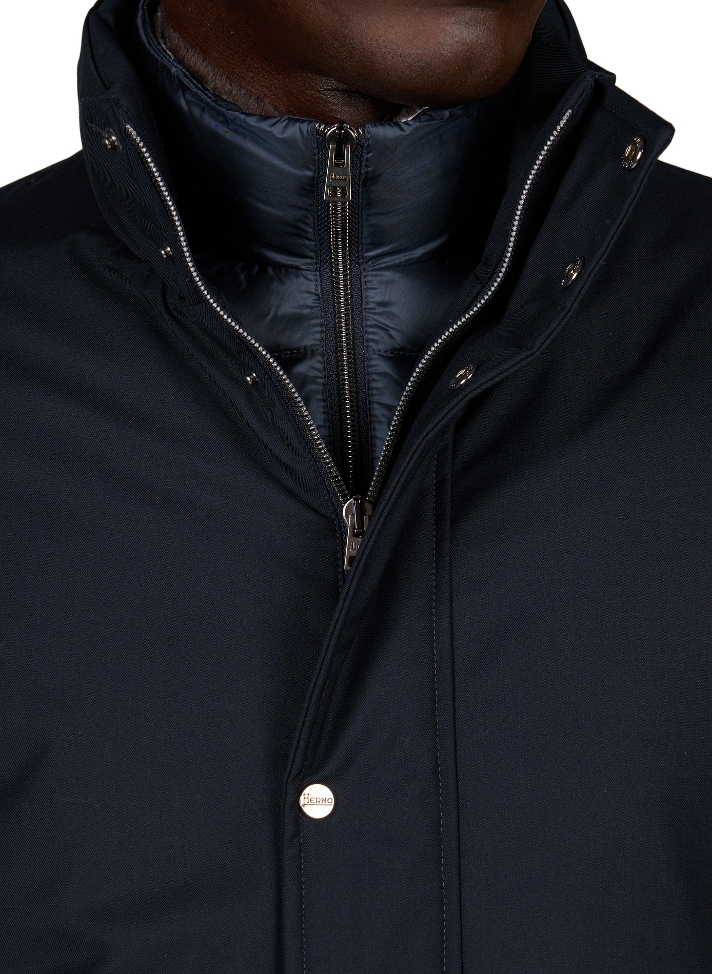 Manteau droit col montant HERNO Bleu