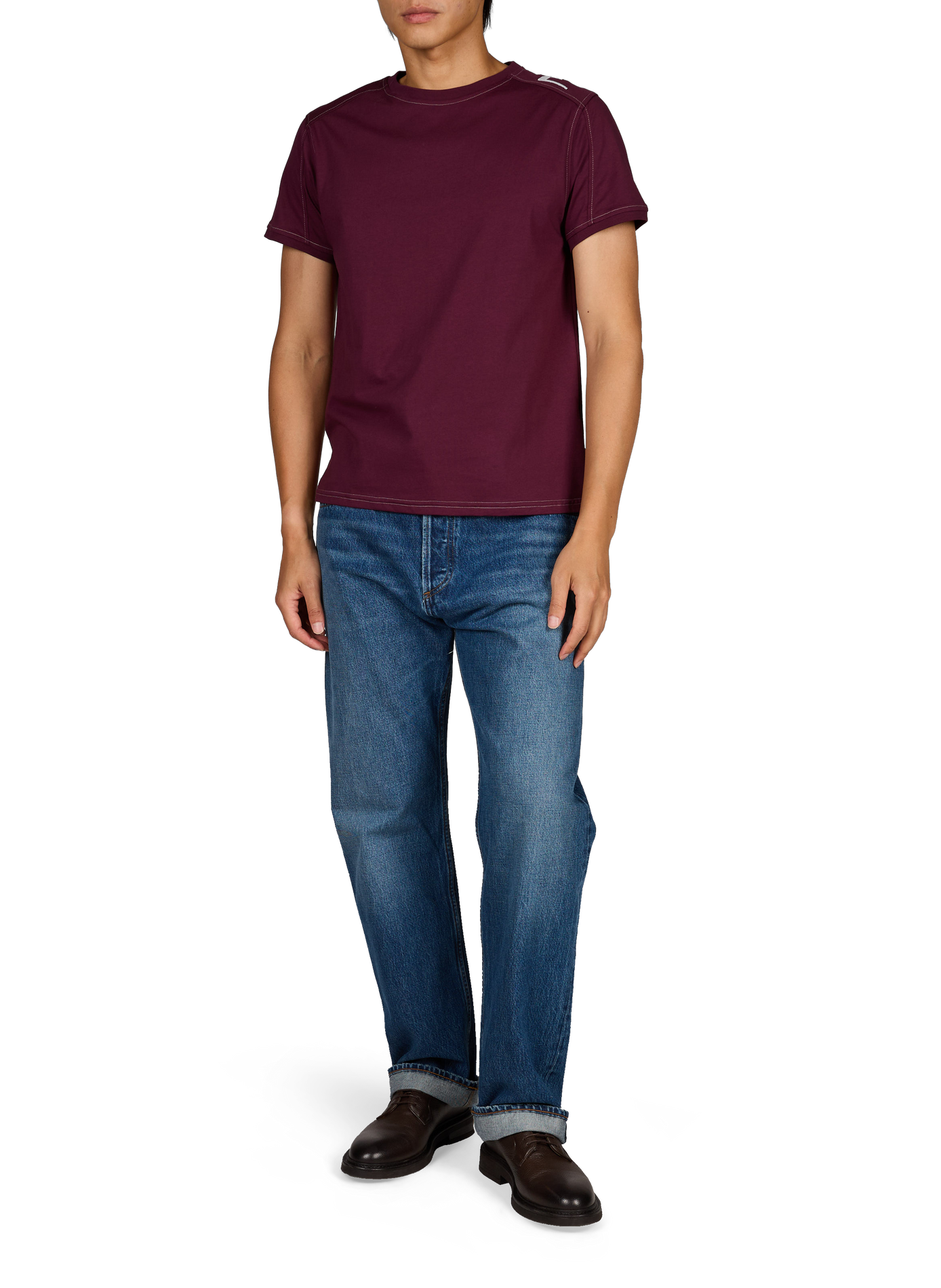 Stitched solid t-shirt CARRER Red