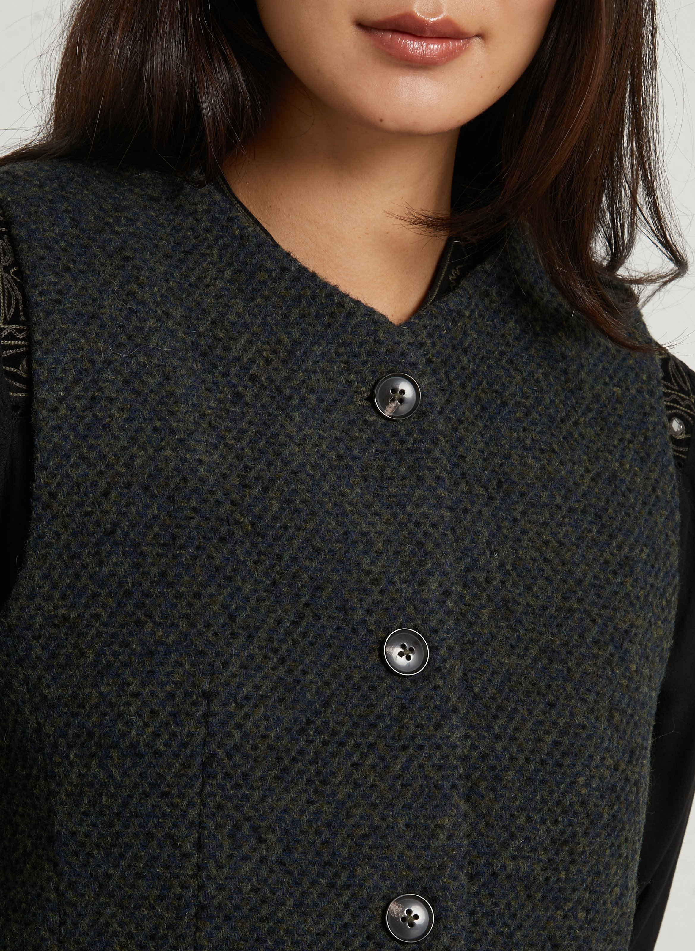 Veste droite en laine mélangée pharell MAISON 123 Vert