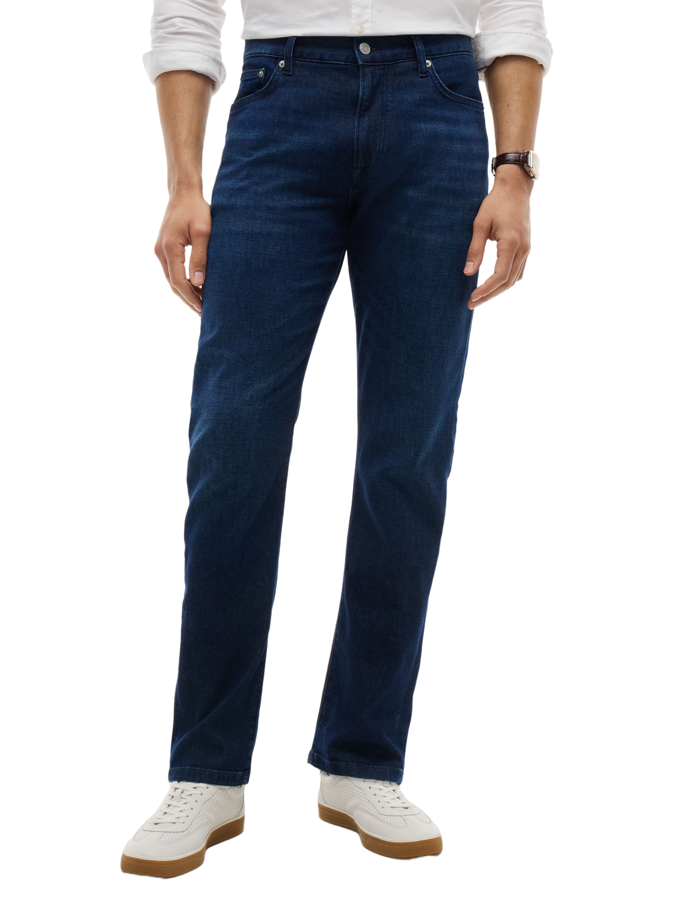 Plain mid-rise straight-leg jeans TOMMY HILFIGER Blue