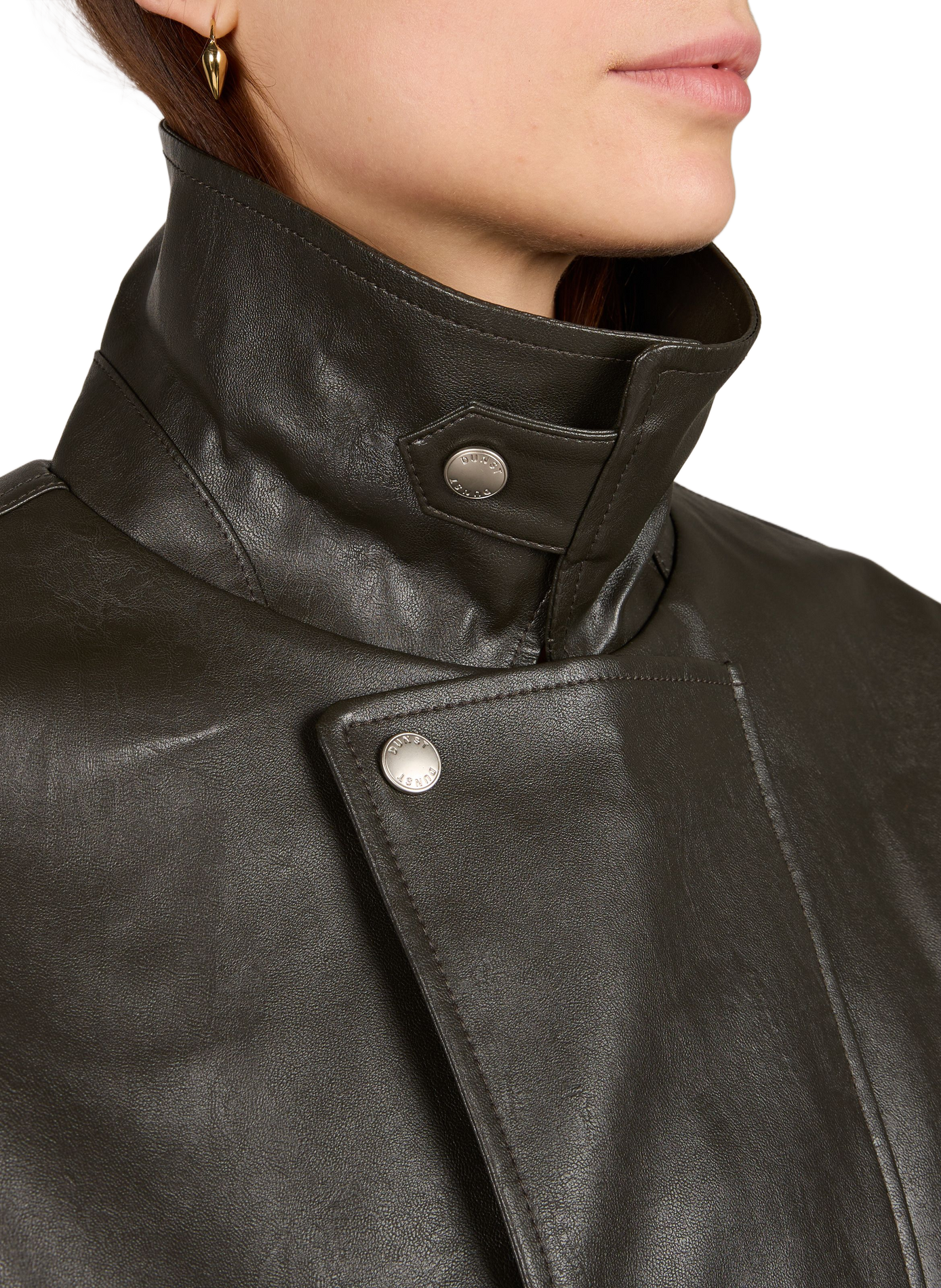 Loose fit jacket with classic zippered collar. DUNST Grey