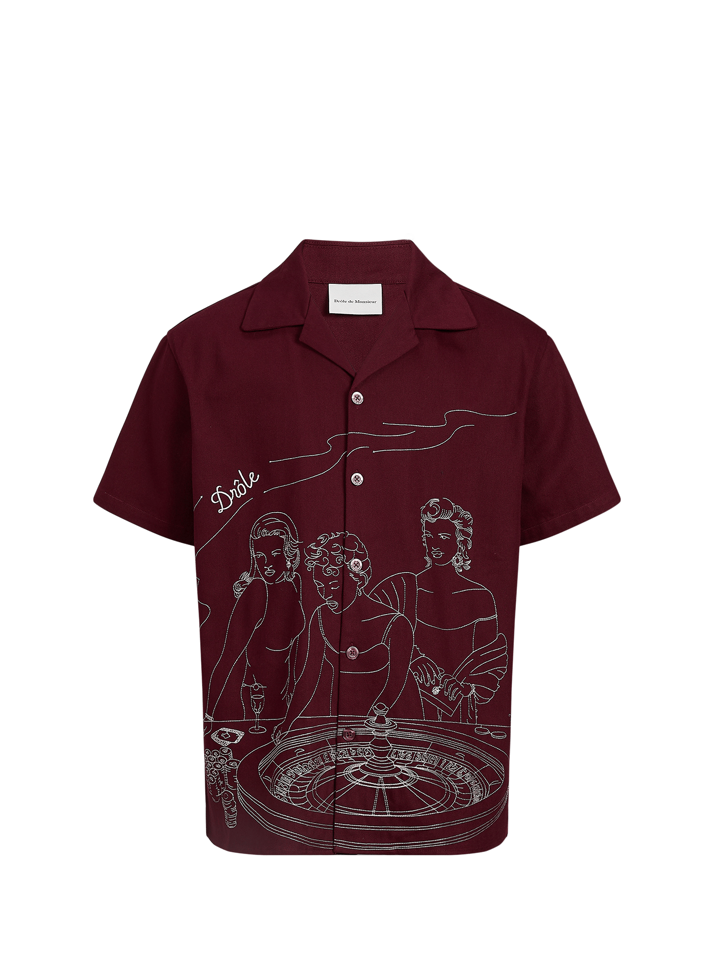 Embroidered short-sleeved shirt DROLE DE MONSIEUR Red