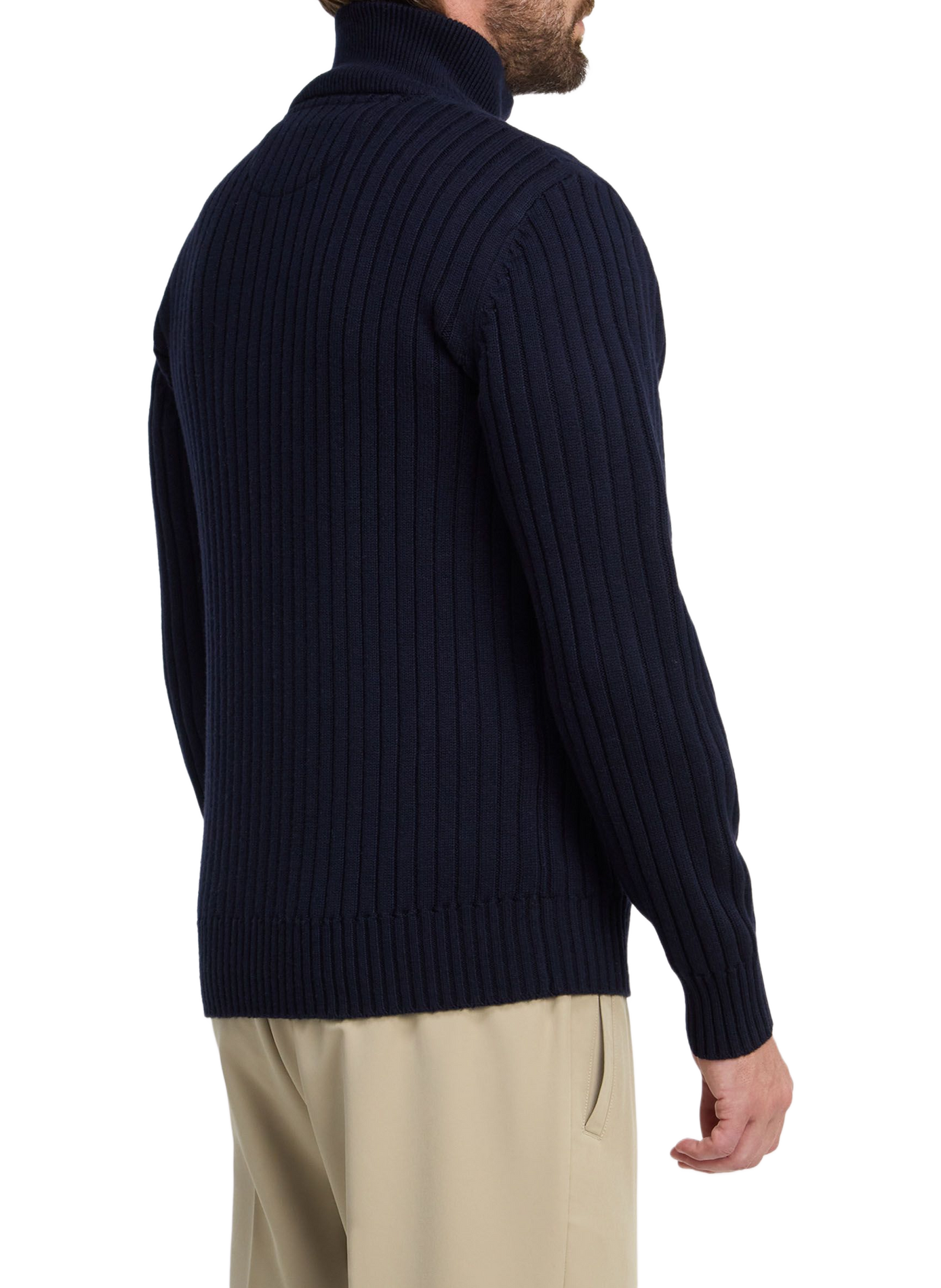 Gilet droit col camionneur en coton EDEN PARK Bleu