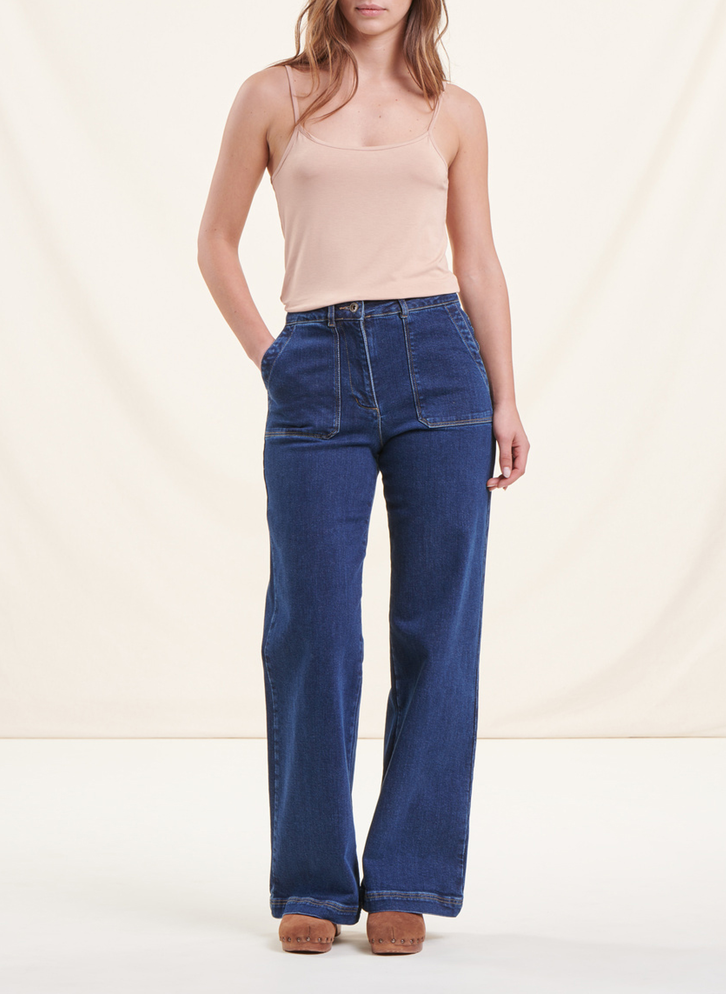 Top met dunne bandjes LA FEE MARABOUTEE Beige