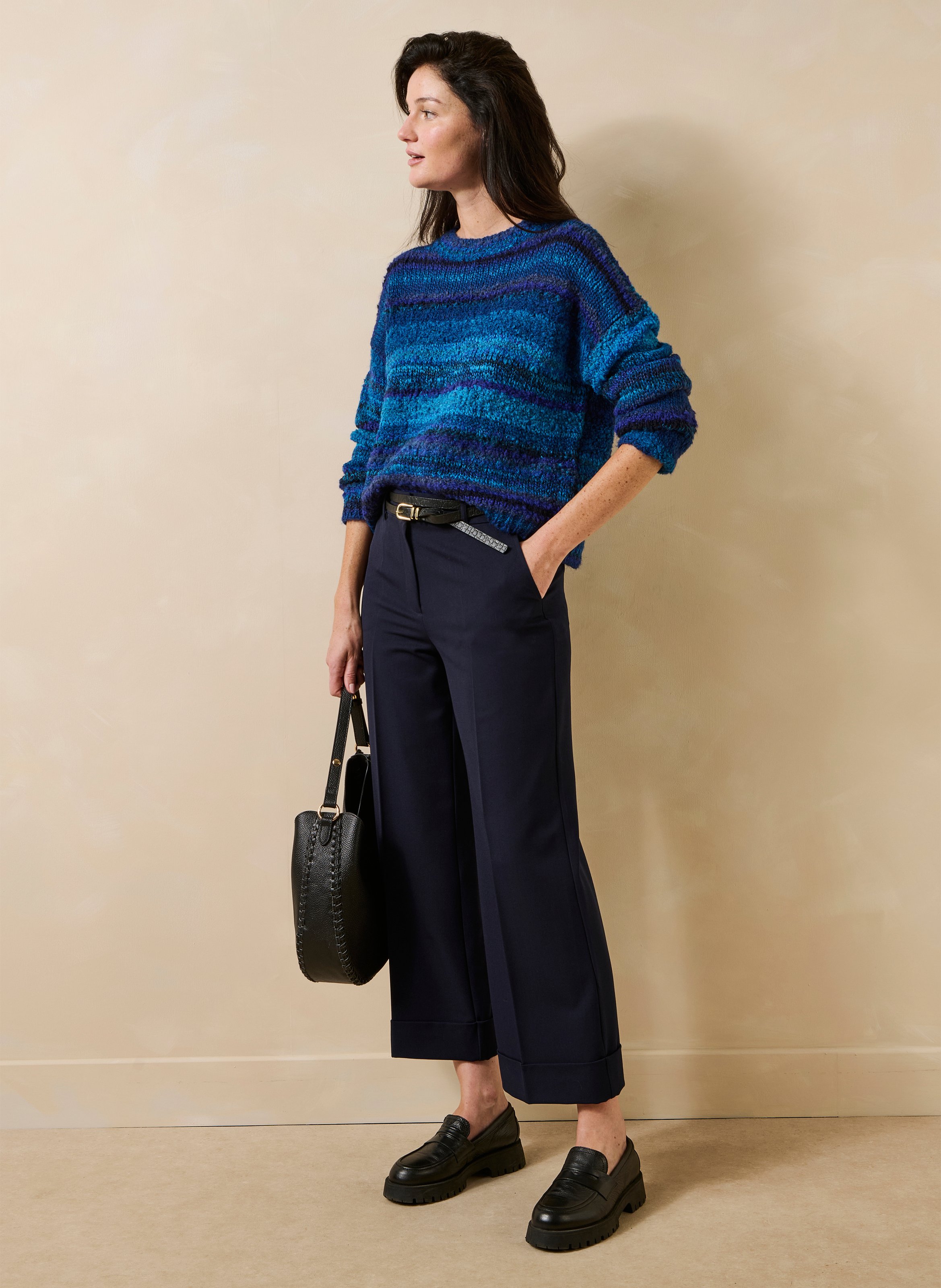 Wijde hoge taille broek LA FEE MARABOUTEE Blauw