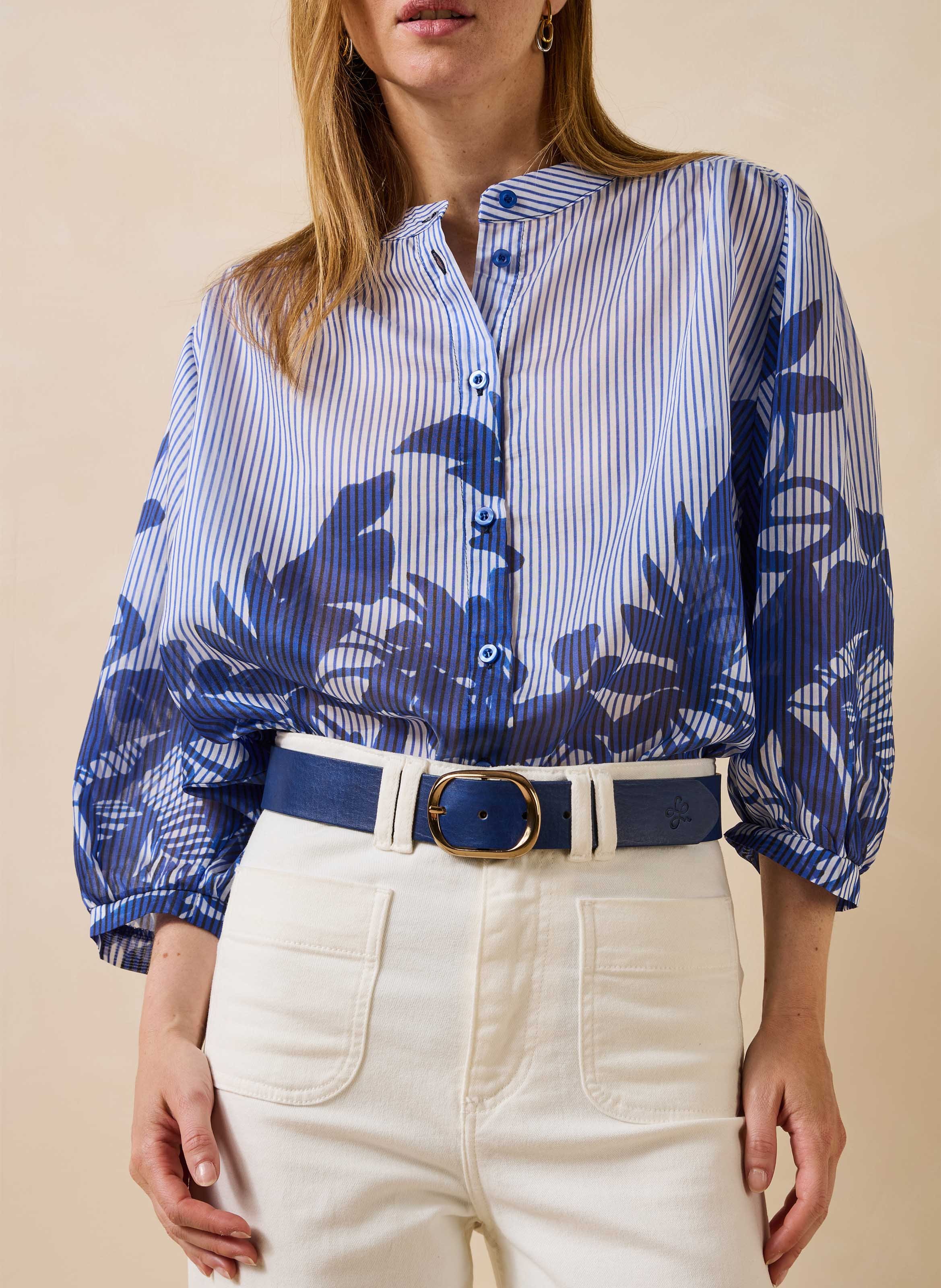 Leren riem LA FEE MARABOUTEE Blauw