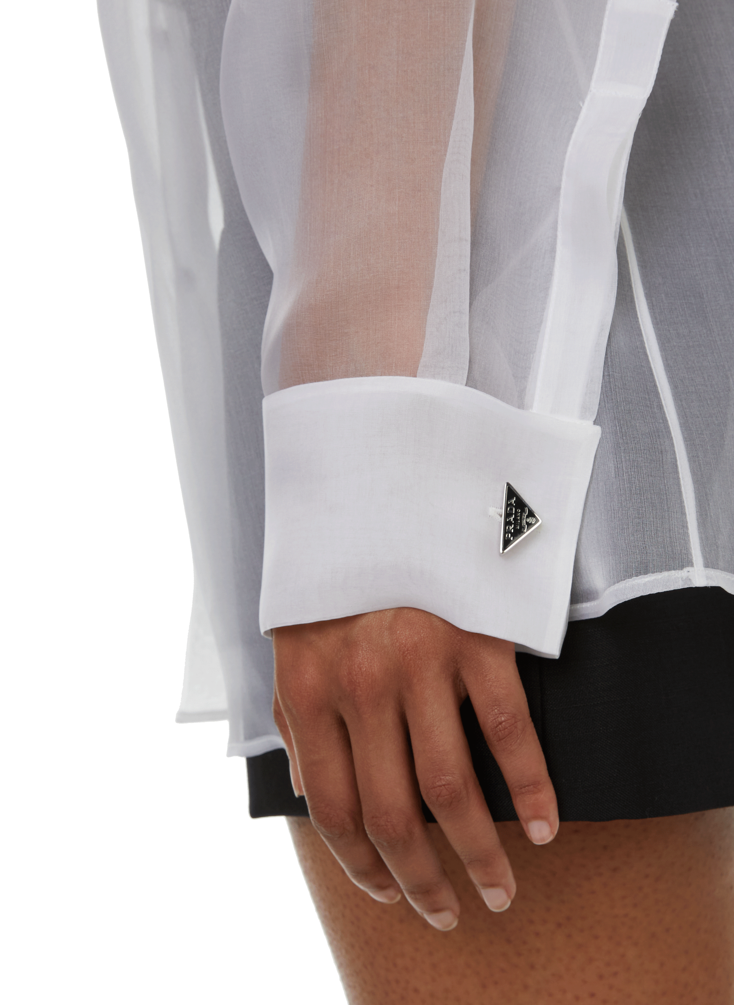 Transparent silk shirt PRADA White