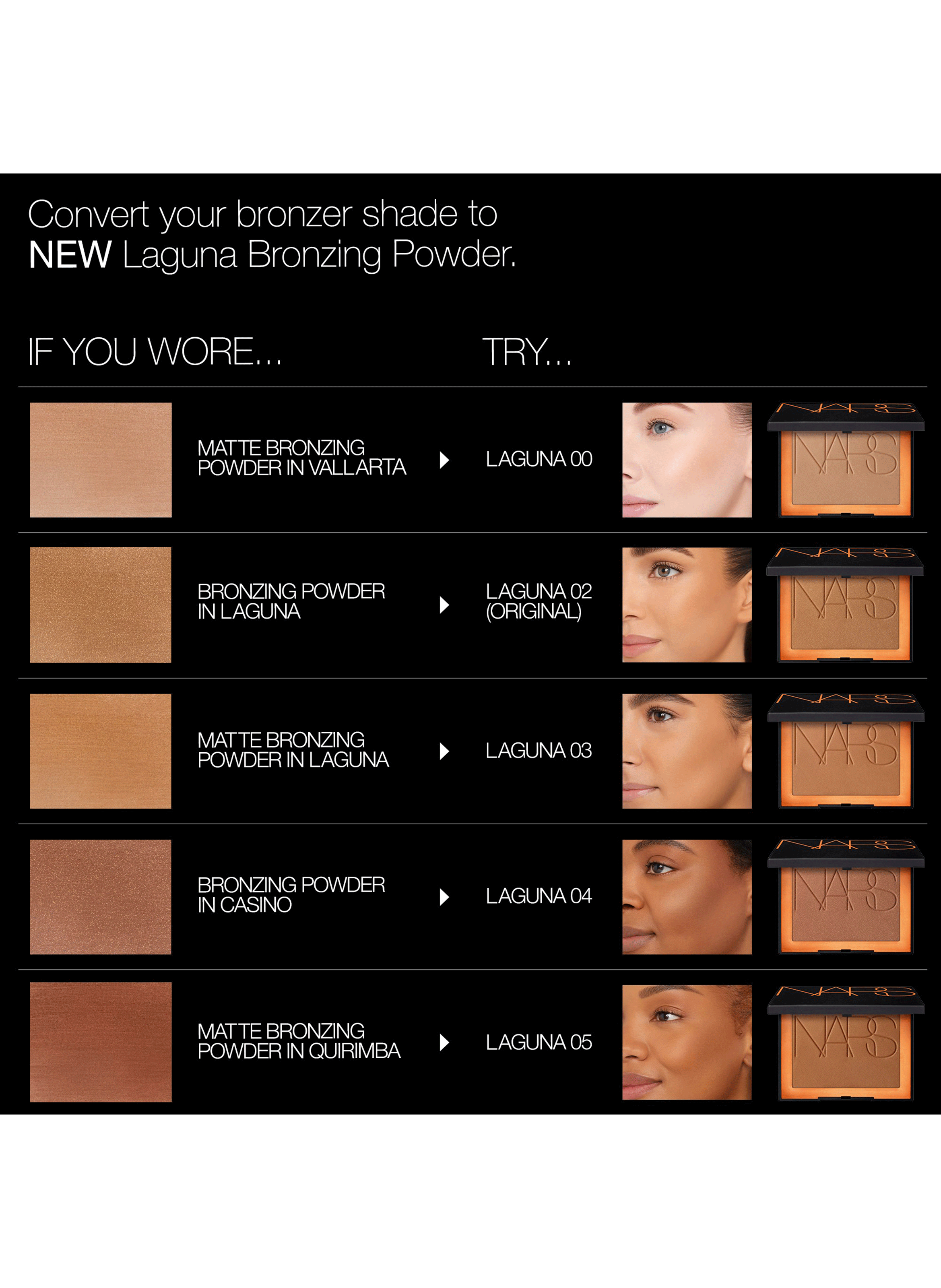 Laguna bronzing powder NARS Laguna 02 (original) bronze léger-moyen avec des sous-tons neutres