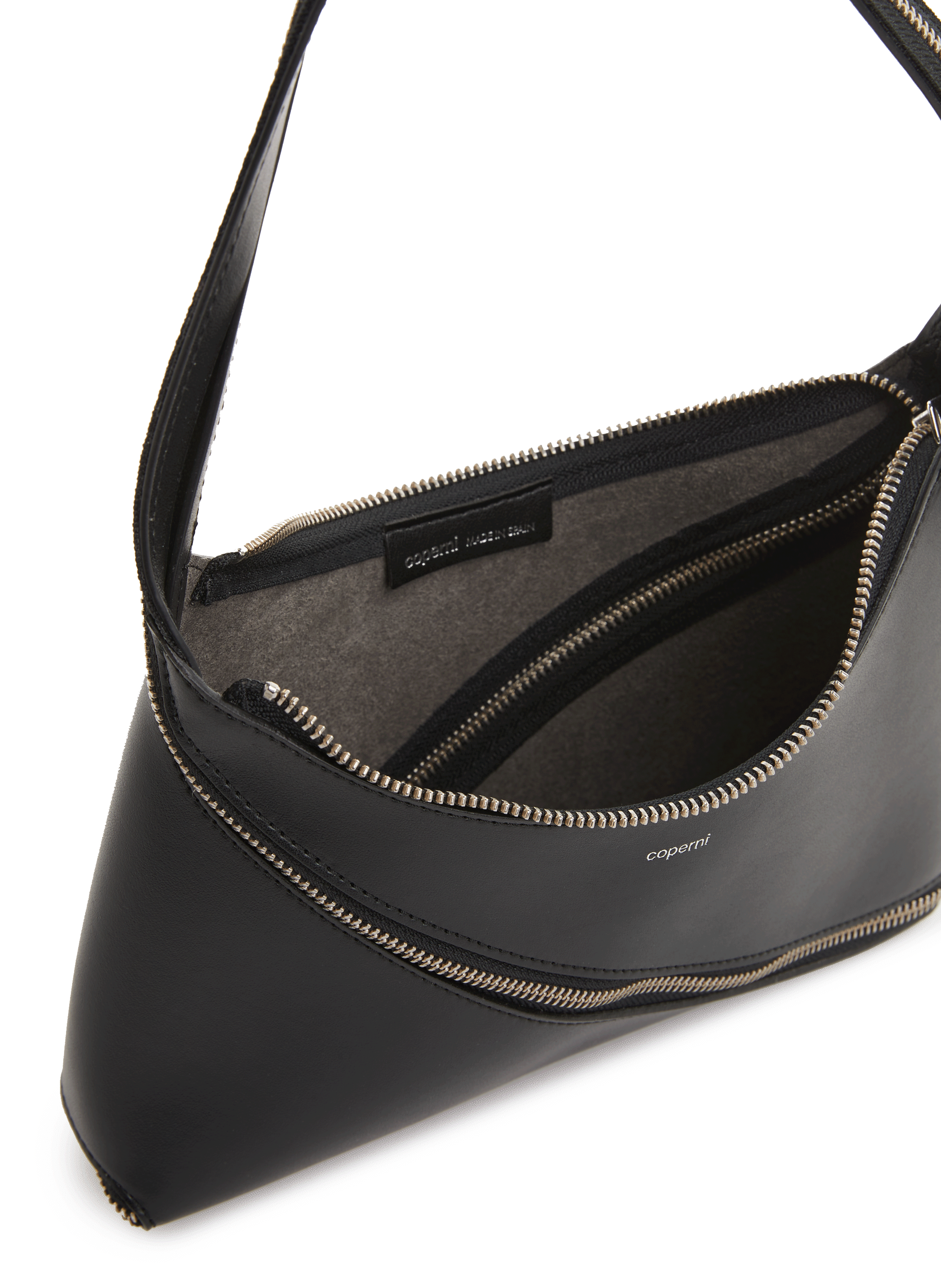 Leather baguette bag COPERNI Black