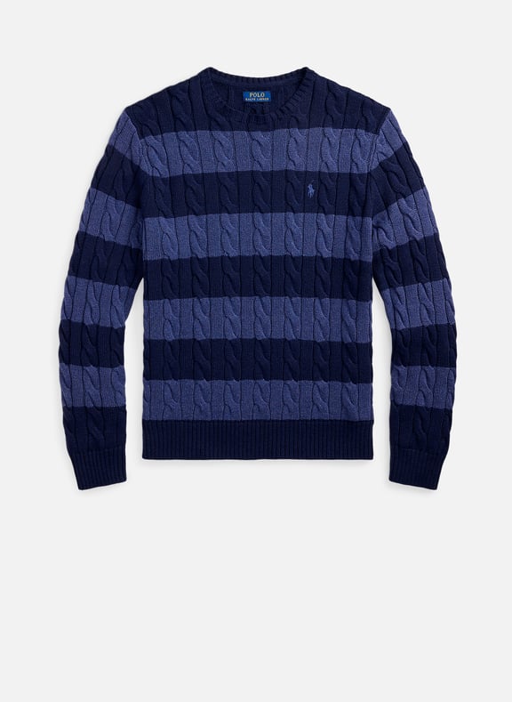 Pull rayé en maille torsadée Bleu by POLO RALPH LAUREN POLO RALPH LAUREN Pull rayé en maille torsadée Bleu