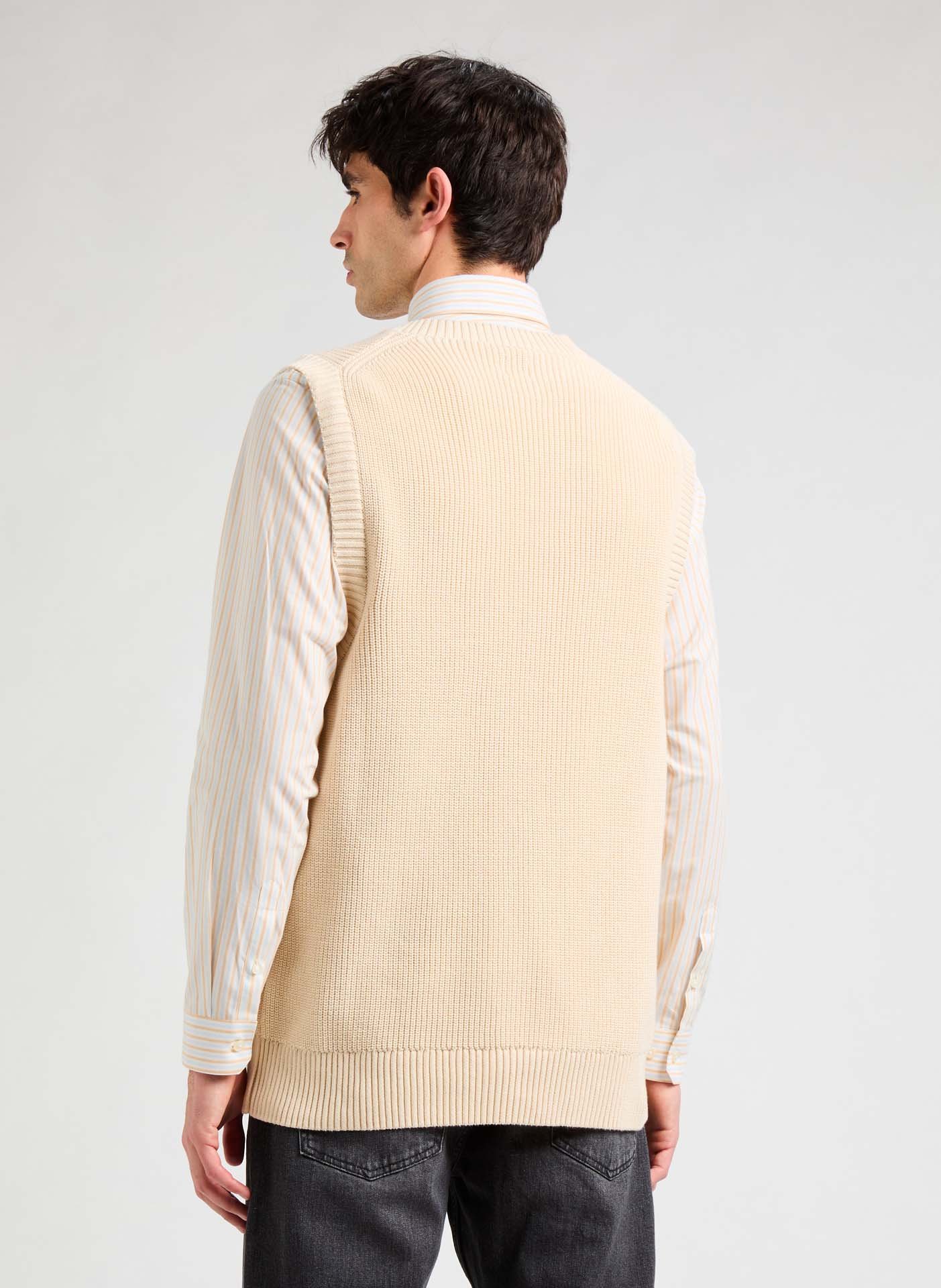 Pull sans manches AU PRINTEMPS PARIS Beige