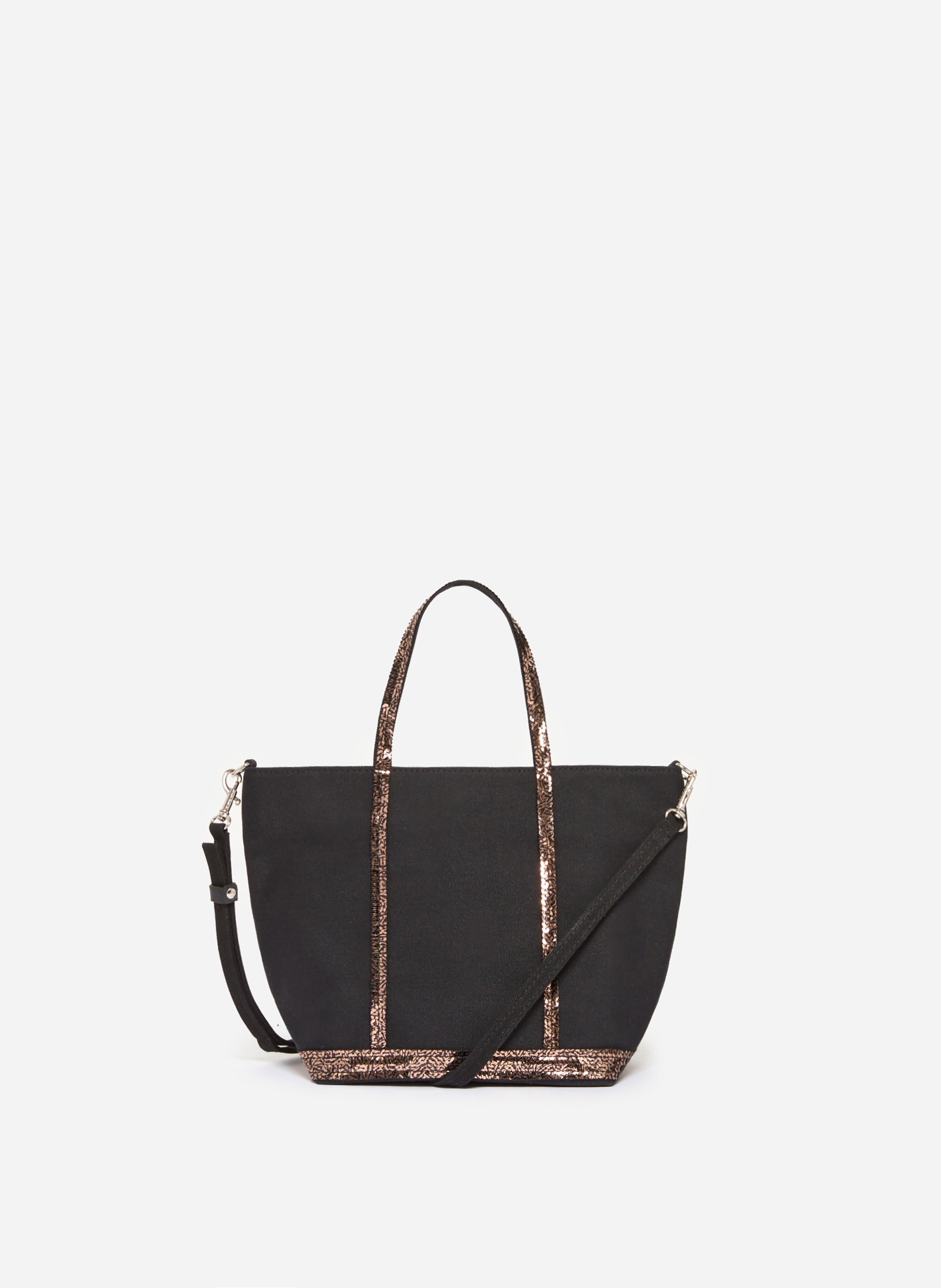 VANESSA BRUNO Cabas s zippé en toile Noir