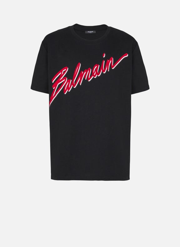 T-shirt floqué balmainlettre Rouge by BALMAIN BALMAIN T-shirt floqué balmainlettre Rouge
