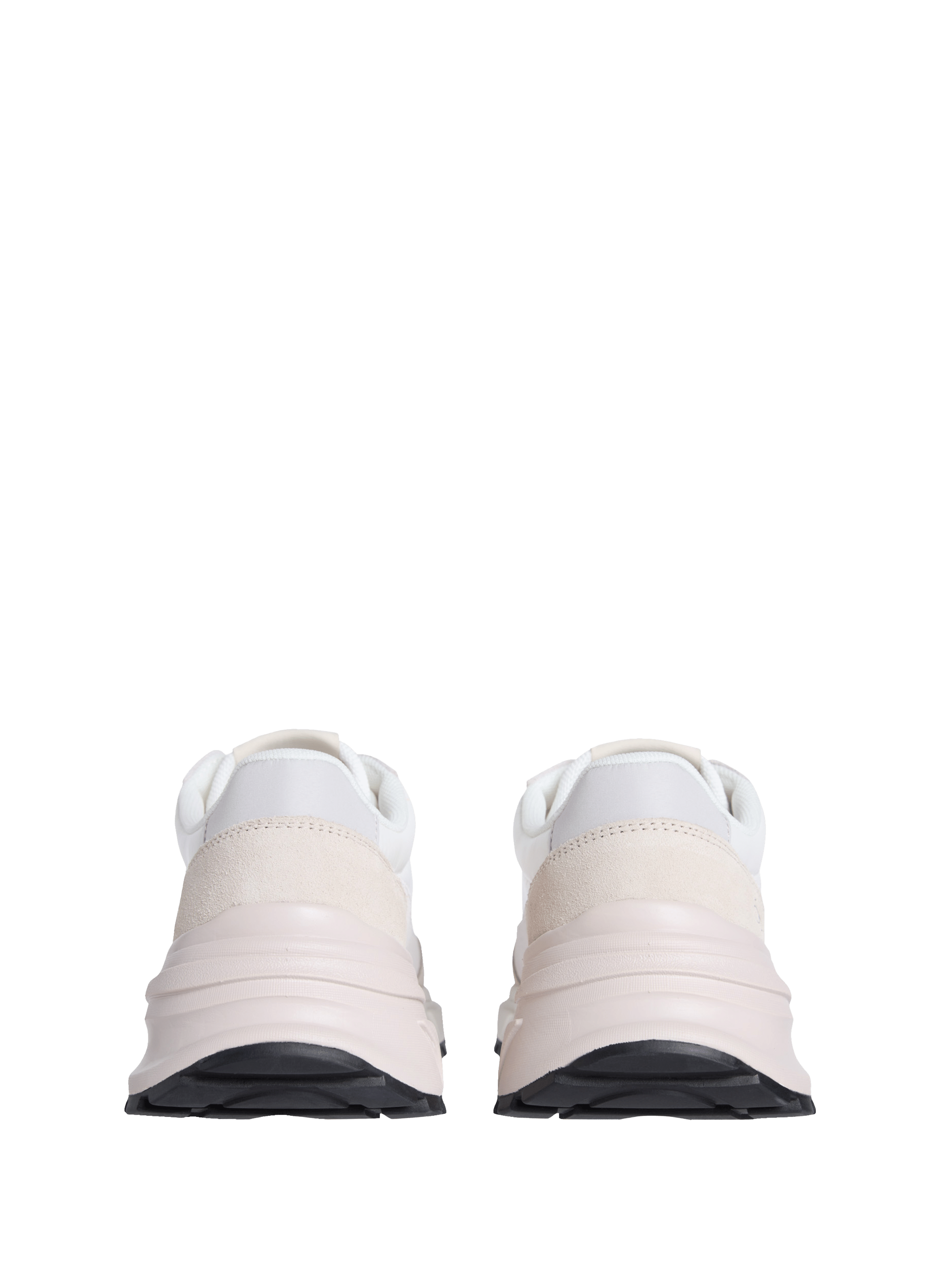 Sneakers with printed logo in suede leather CALVIN KLEIN White