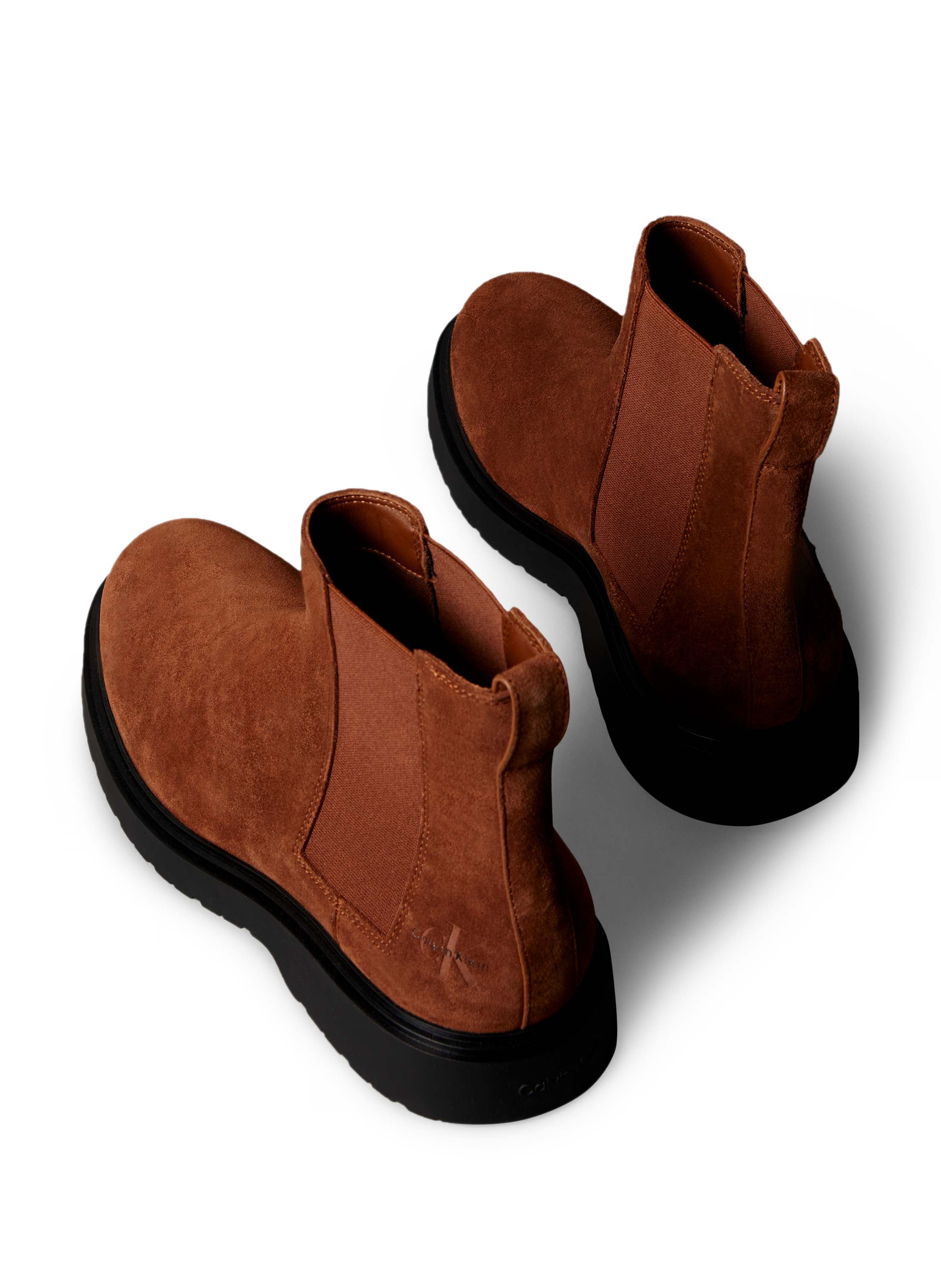 Cowhide leather ankle boots CALVIN KLEIN Brown