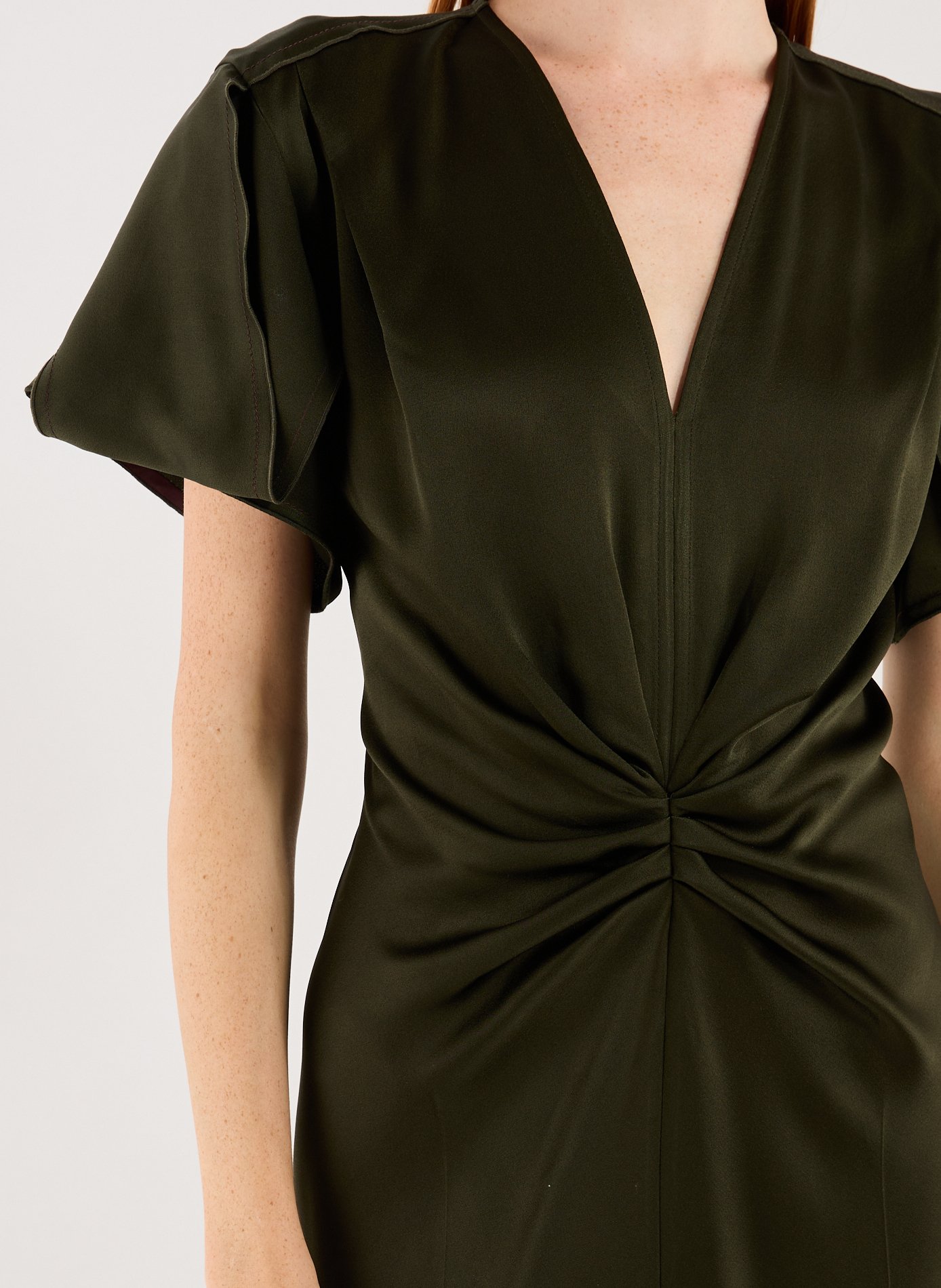 Draped V-neck dress VICTORIA BECKHAM Green