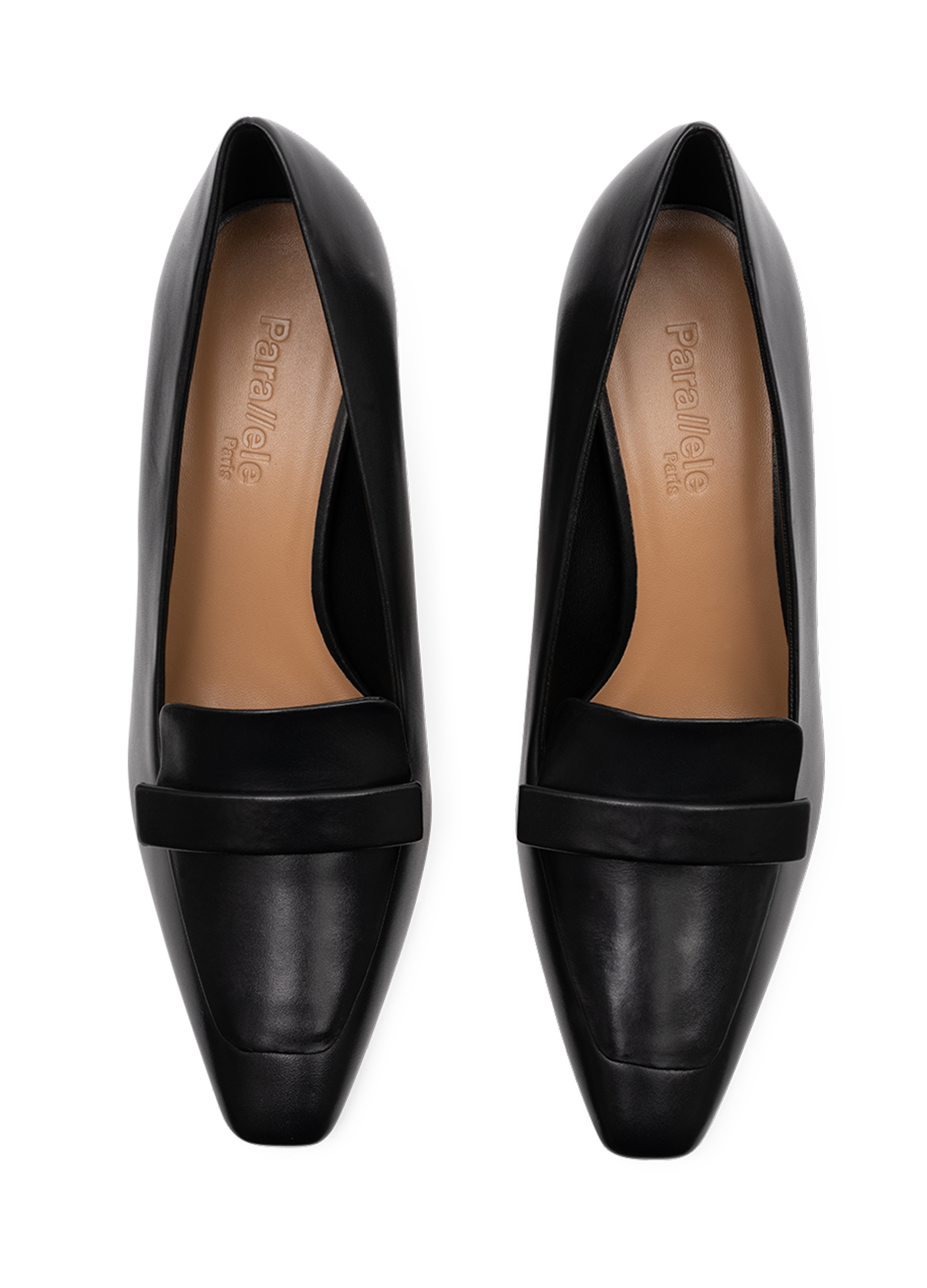 Mocassins bosco en veau lisse PARALLELE Noir