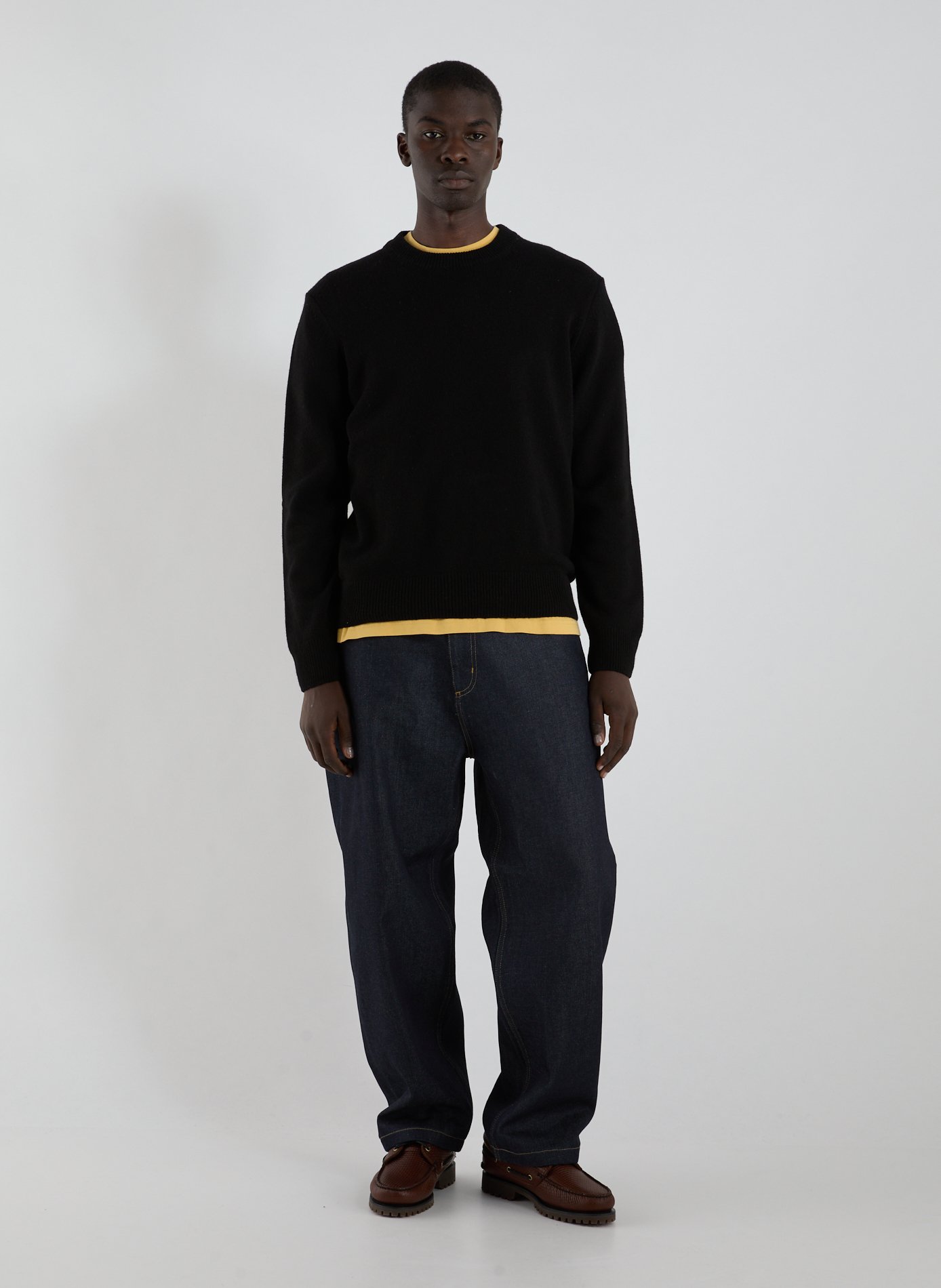 Oversized round neck sweater in blended wool AIGLE Black