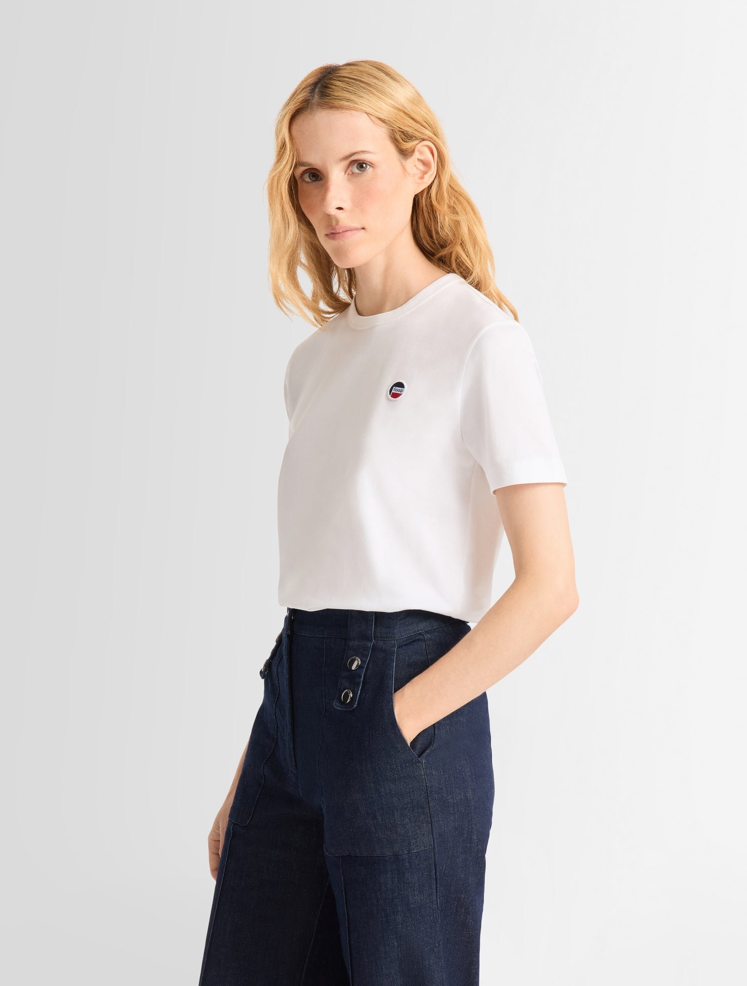 T-shirt manches courtes talixe col rond coupe regular FUSALP Blanc