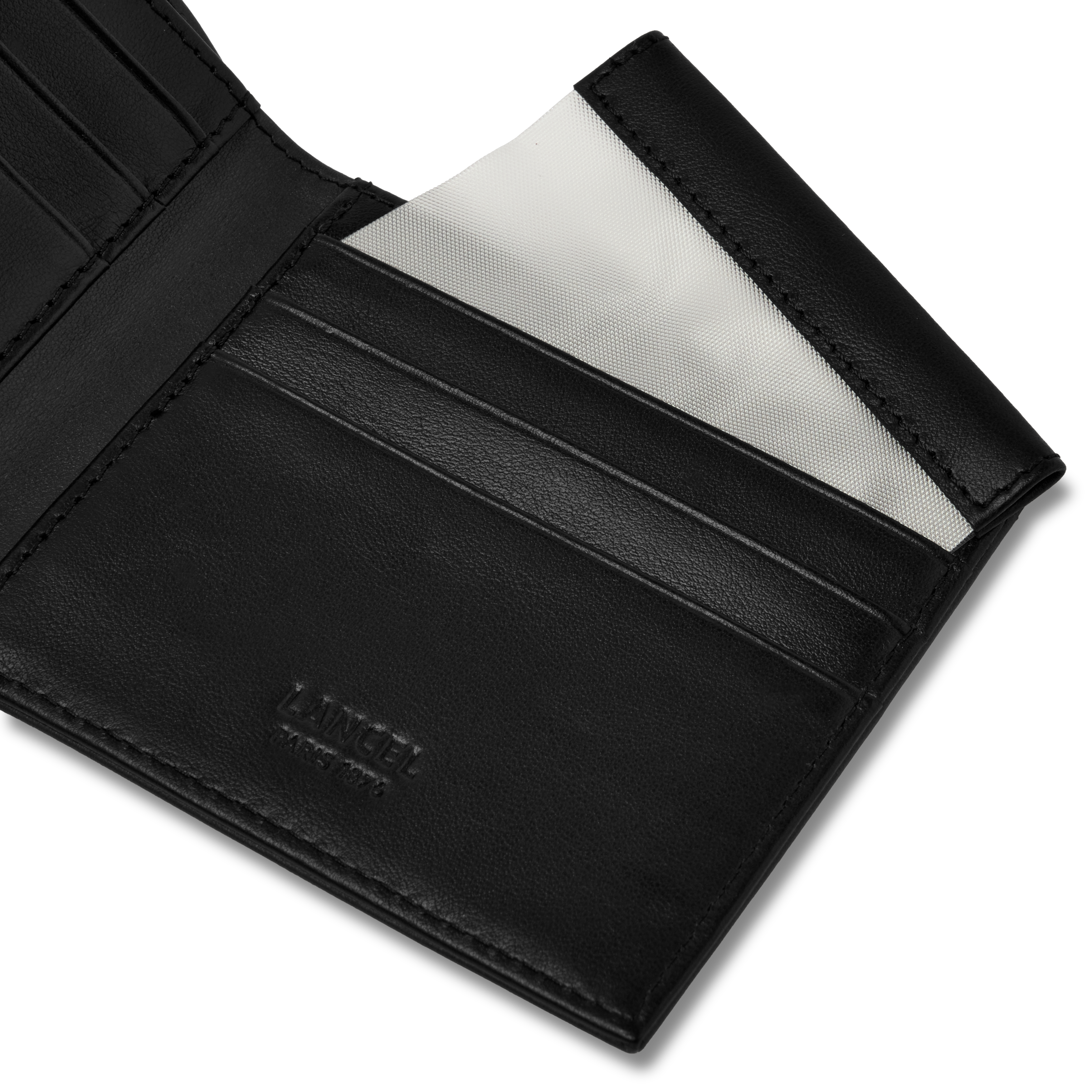 Portefeuille avec porte-cartes amovible léon de lancel en cuir LANCEL Noir