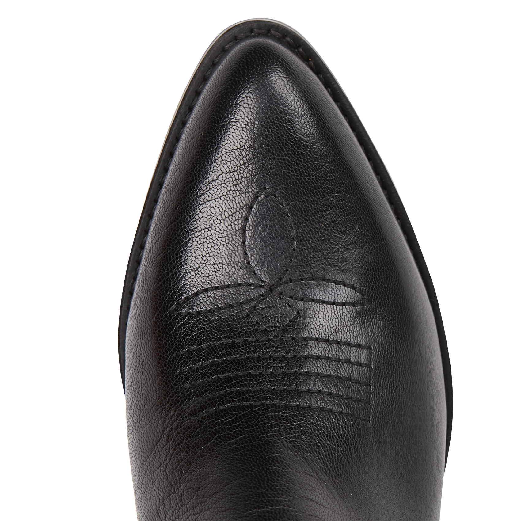 Bottines surpiquées à talon en cuir djamena JONAK Noir