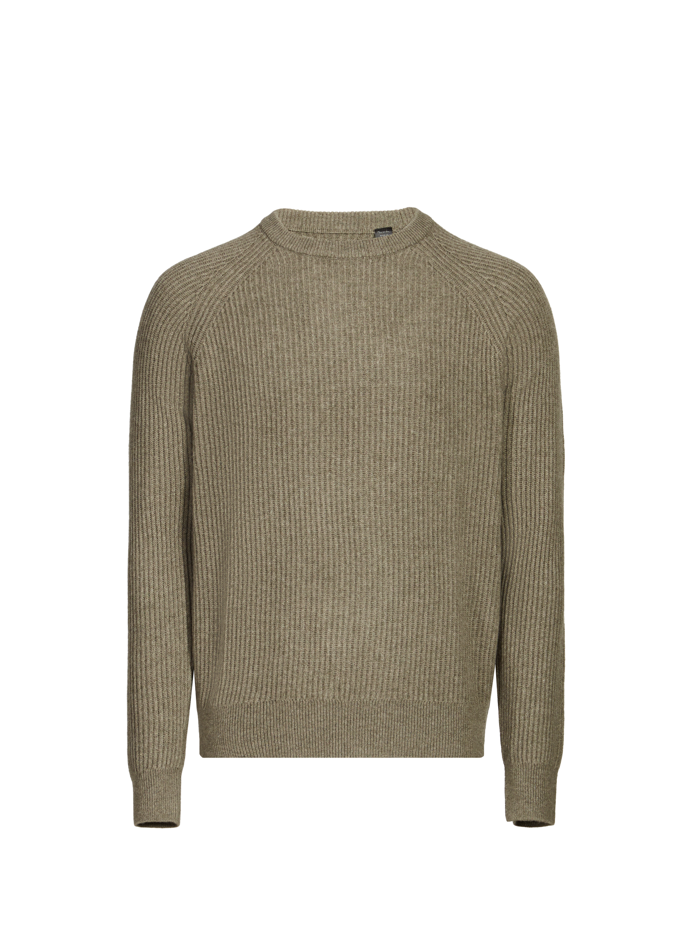 DOCKERS Pull côtelé à col rond en laine mérinos et coton mélangés Marron