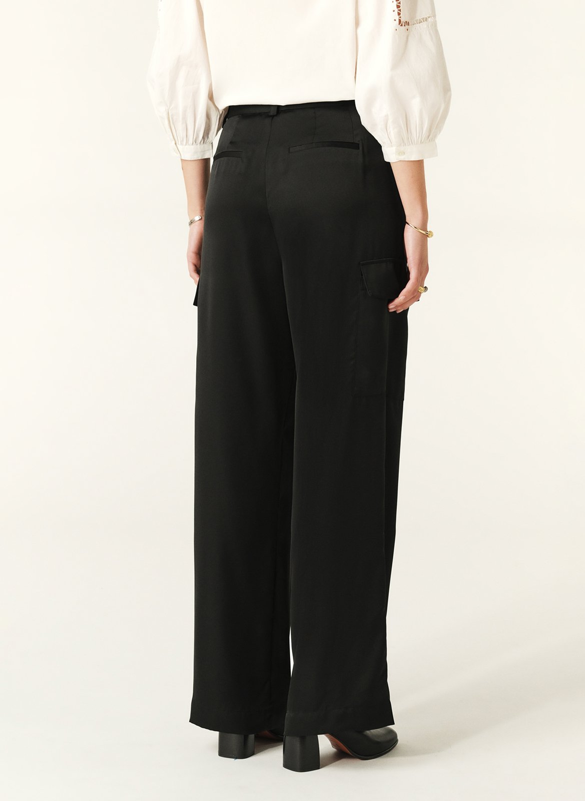 Pantalon large taille haute cary BA&SH Noir