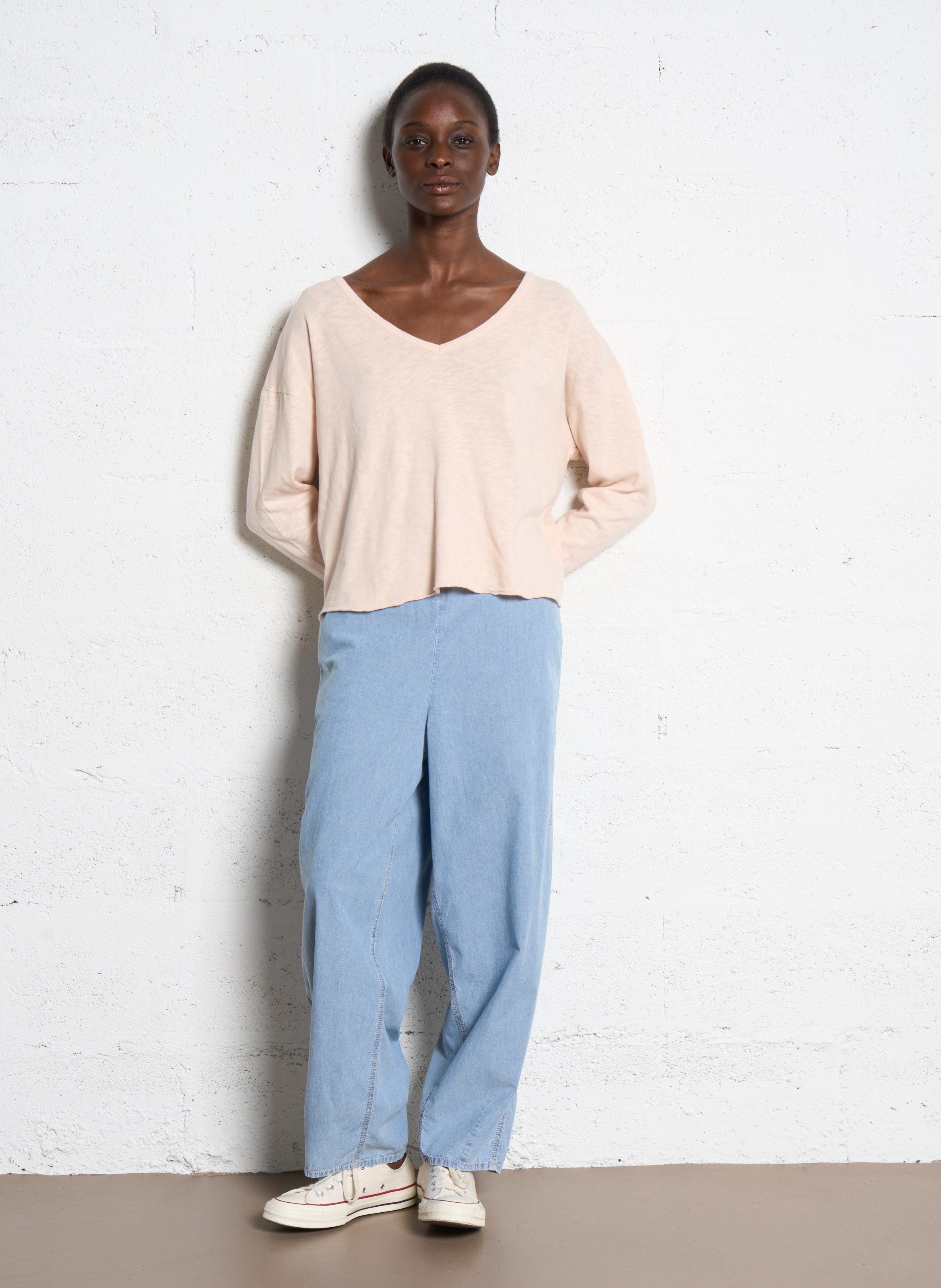 Tee-shirt manches longues en coton sonoma AMERICAN VINTAGE Beige