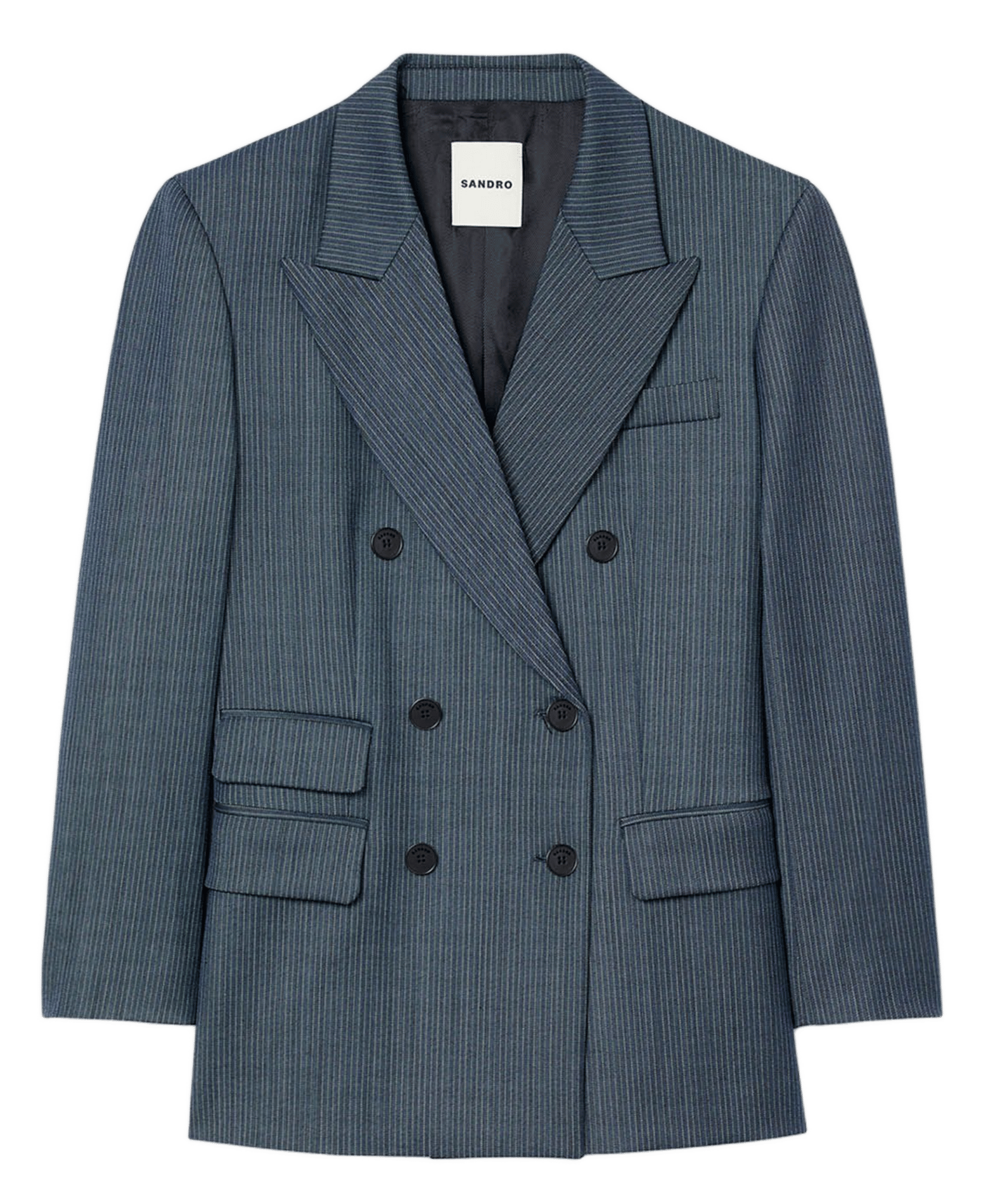 Veste de tailleur ajustée à rayures SANDRO Bleu