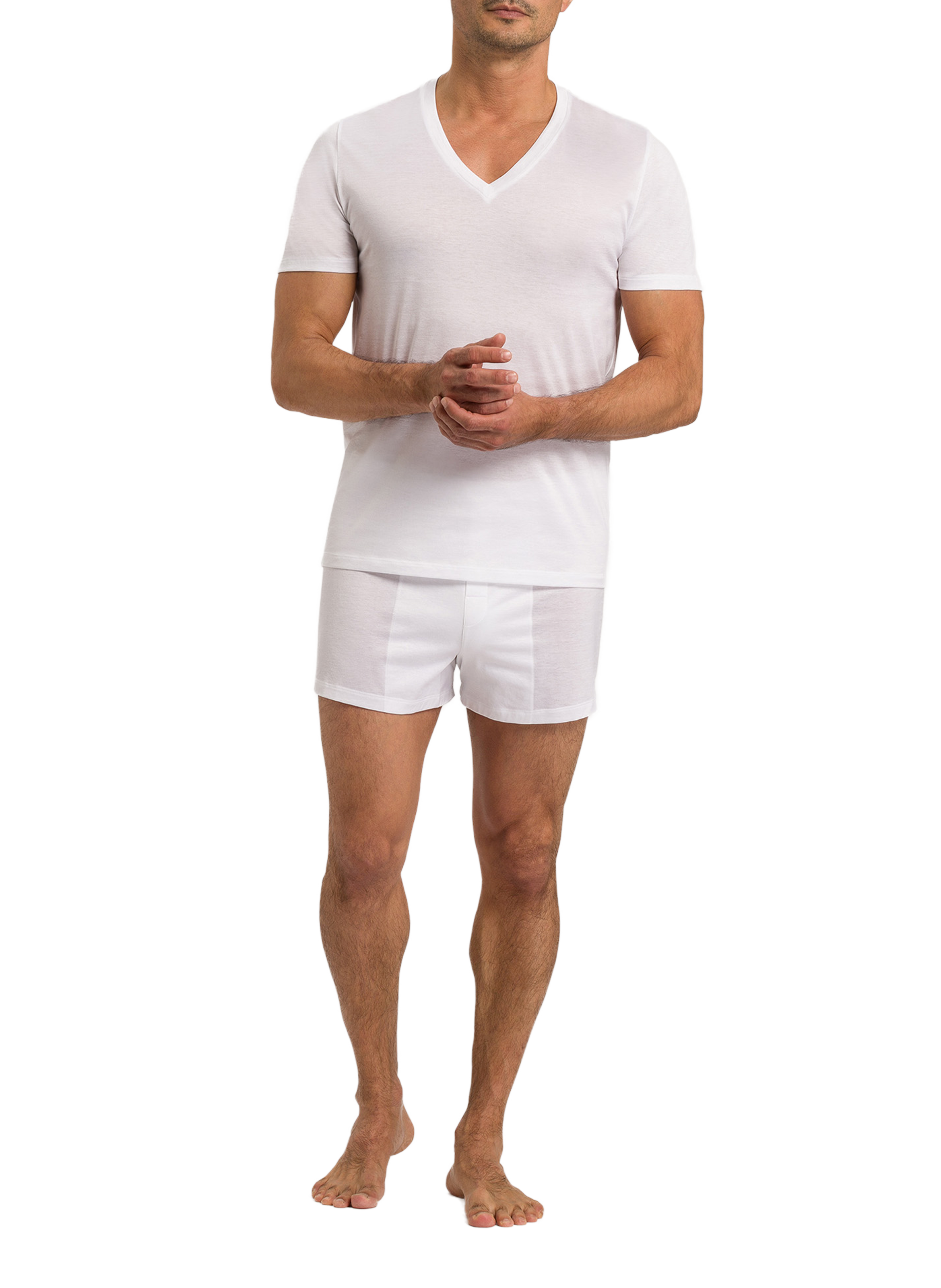 Cotton V-neck T-shirt HANRO White