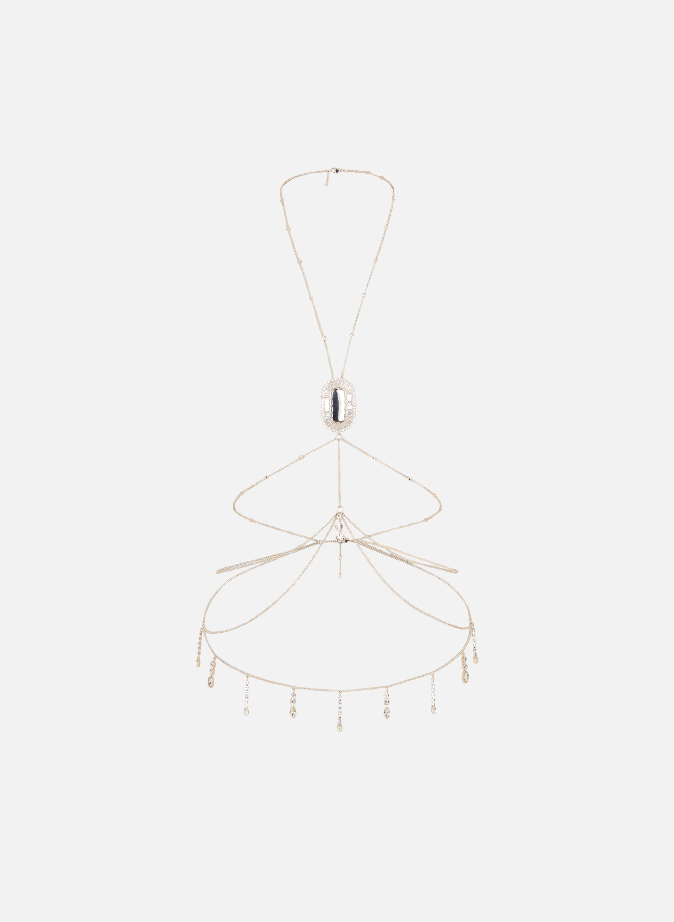 Chaîne de corps en strass RABANNE Argent