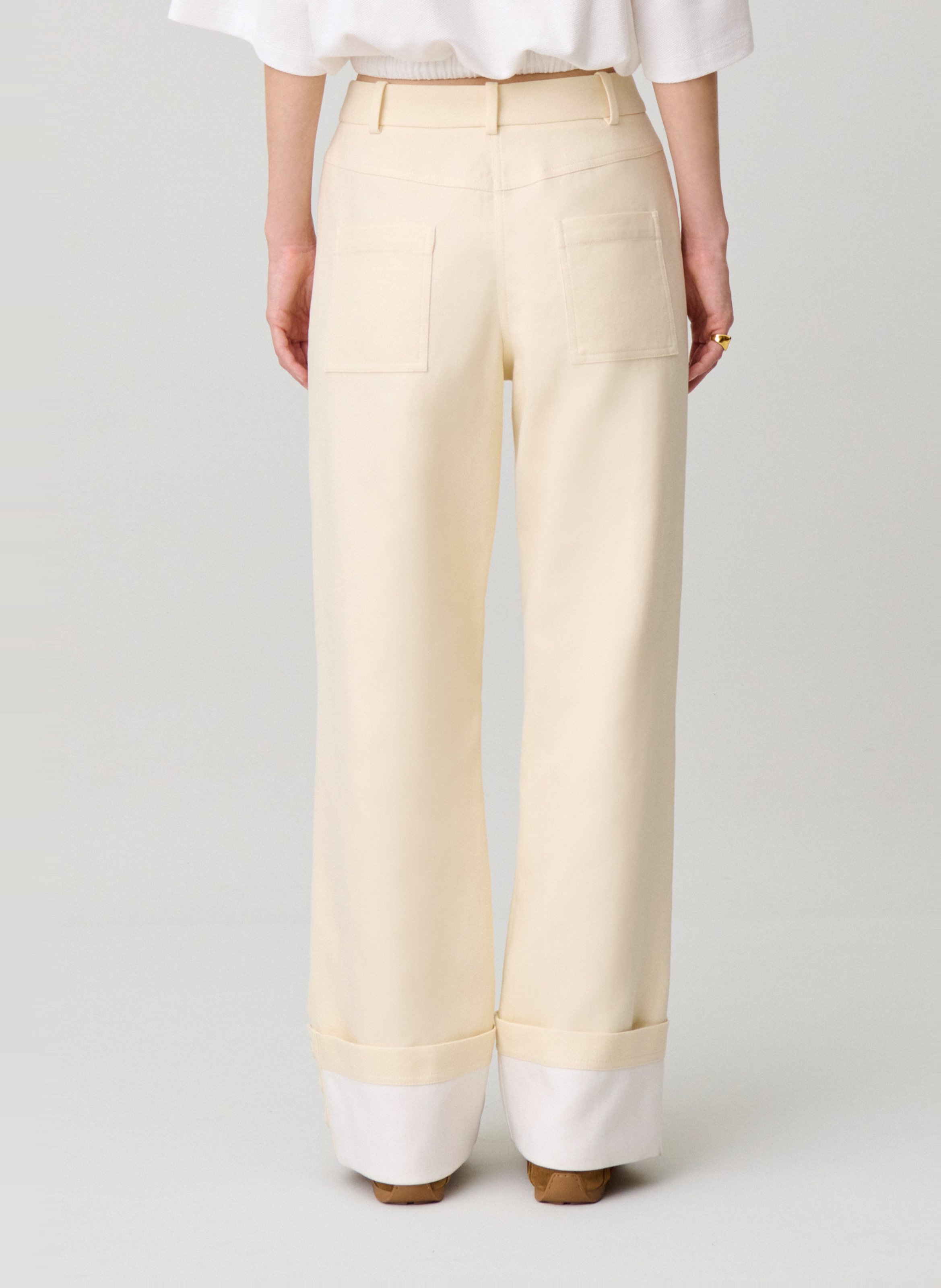 Jean droit en coton CLAUDIE PIERLOT Beige