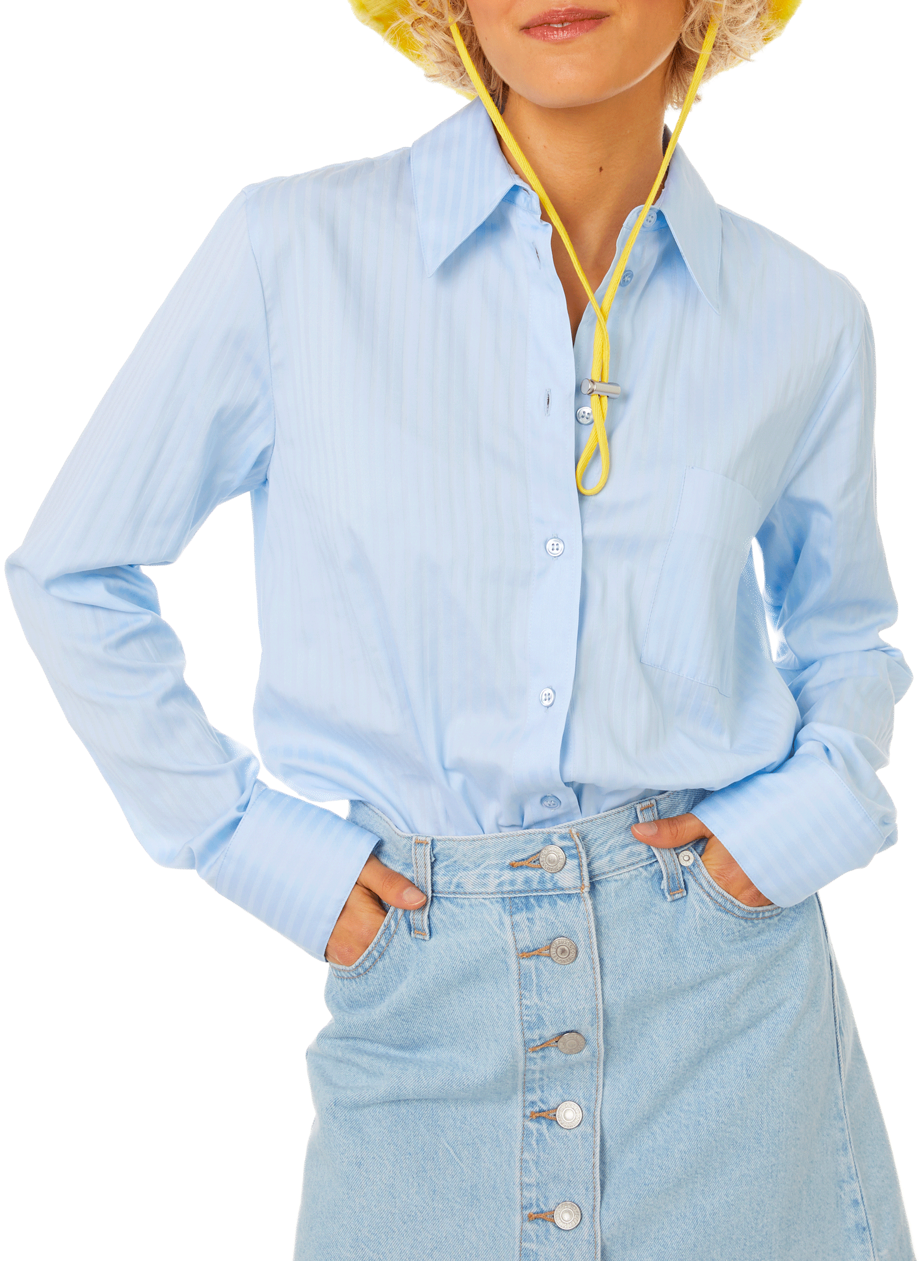 Chemise rayée ton sur ton BITE STUDIOS Bleu