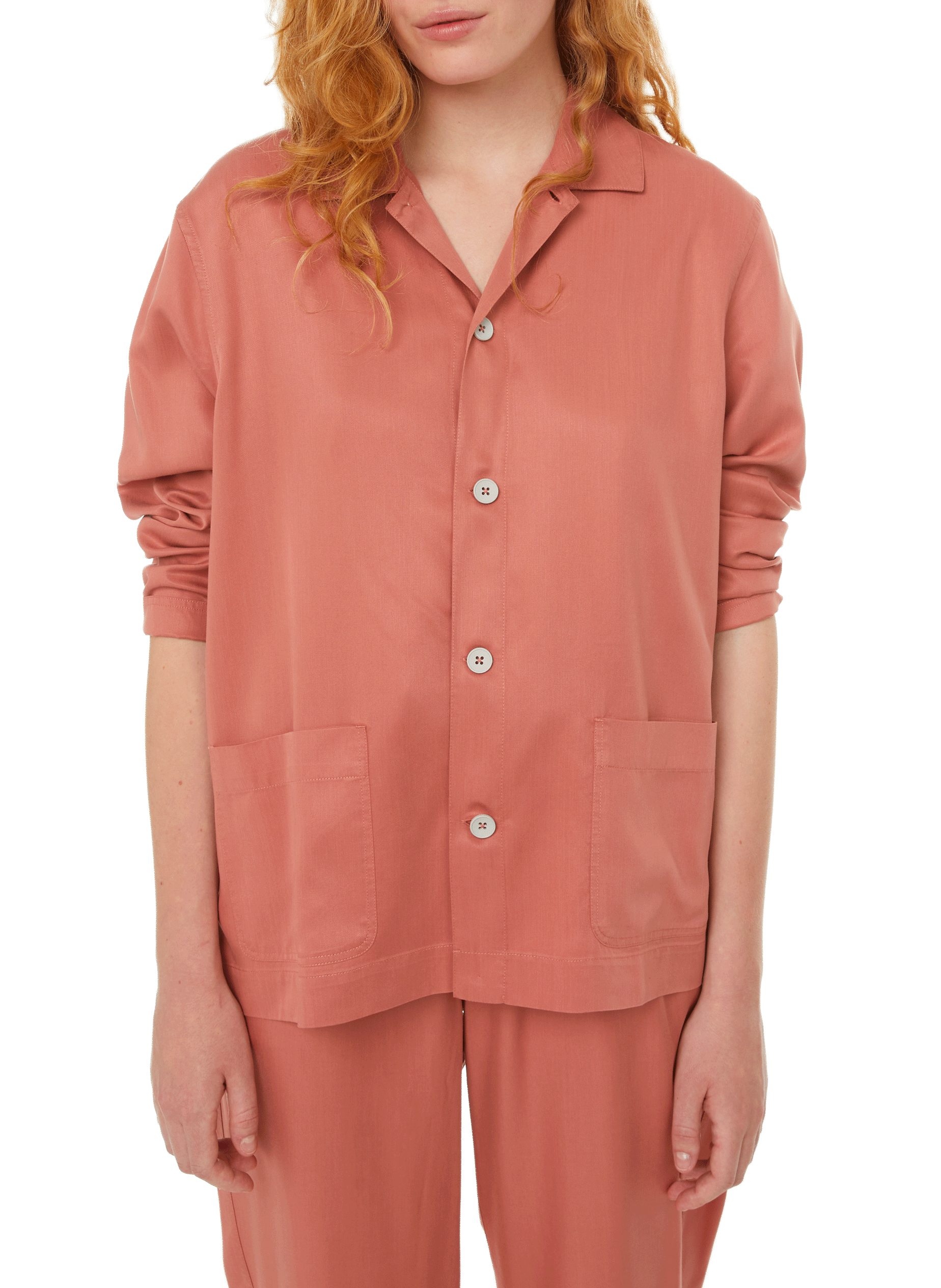 Tencel straight-fit shirt ORGANIC BASICS Pink
