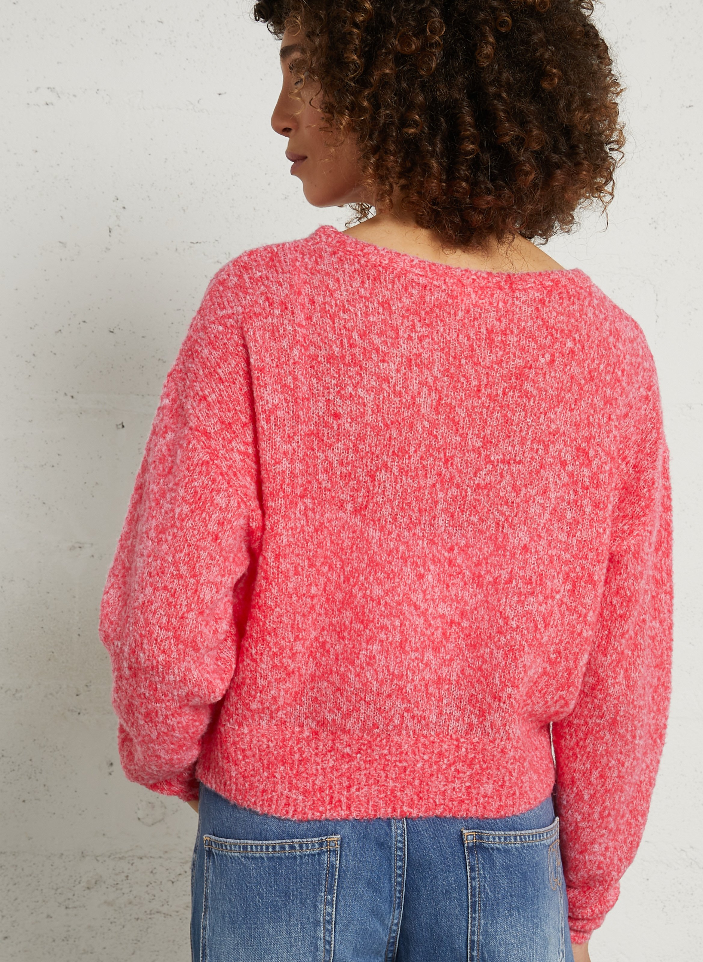 Pull oversize col rond en laine mélangée nuggy AMERICAN VINTAGE Rouge