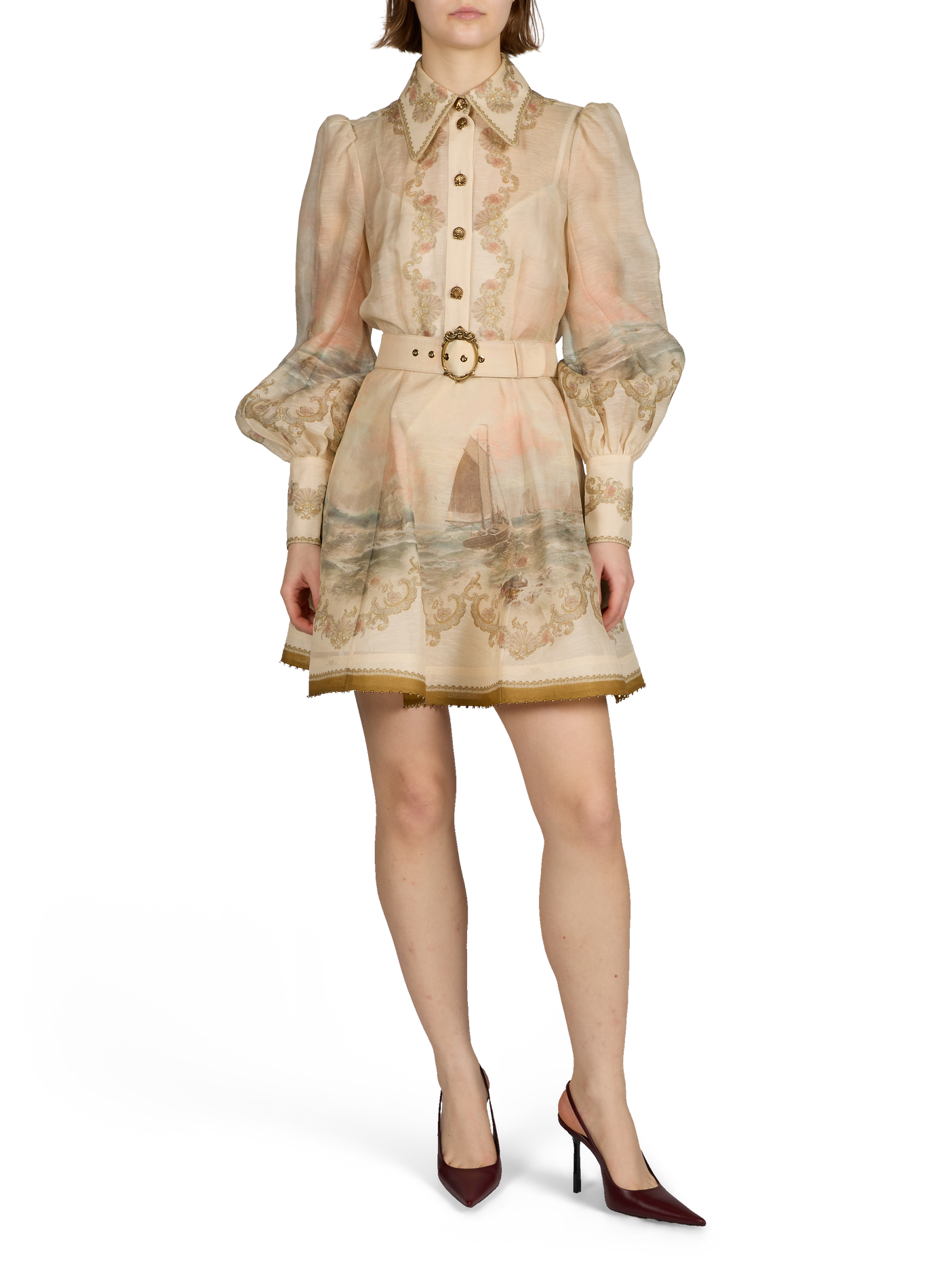 Mini robe Marine Rebellion à fleurs en lin et soie ZIMMERMANN Multicolore