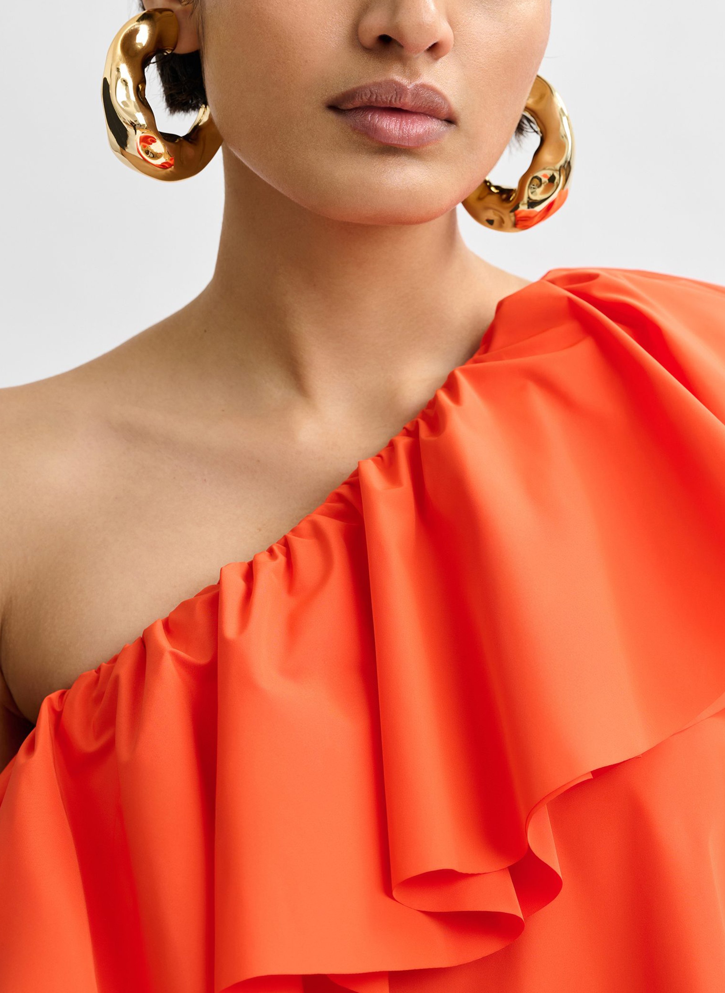 Robe courte col asymétrique juicer ESSENTIEL ANTWERP Orange