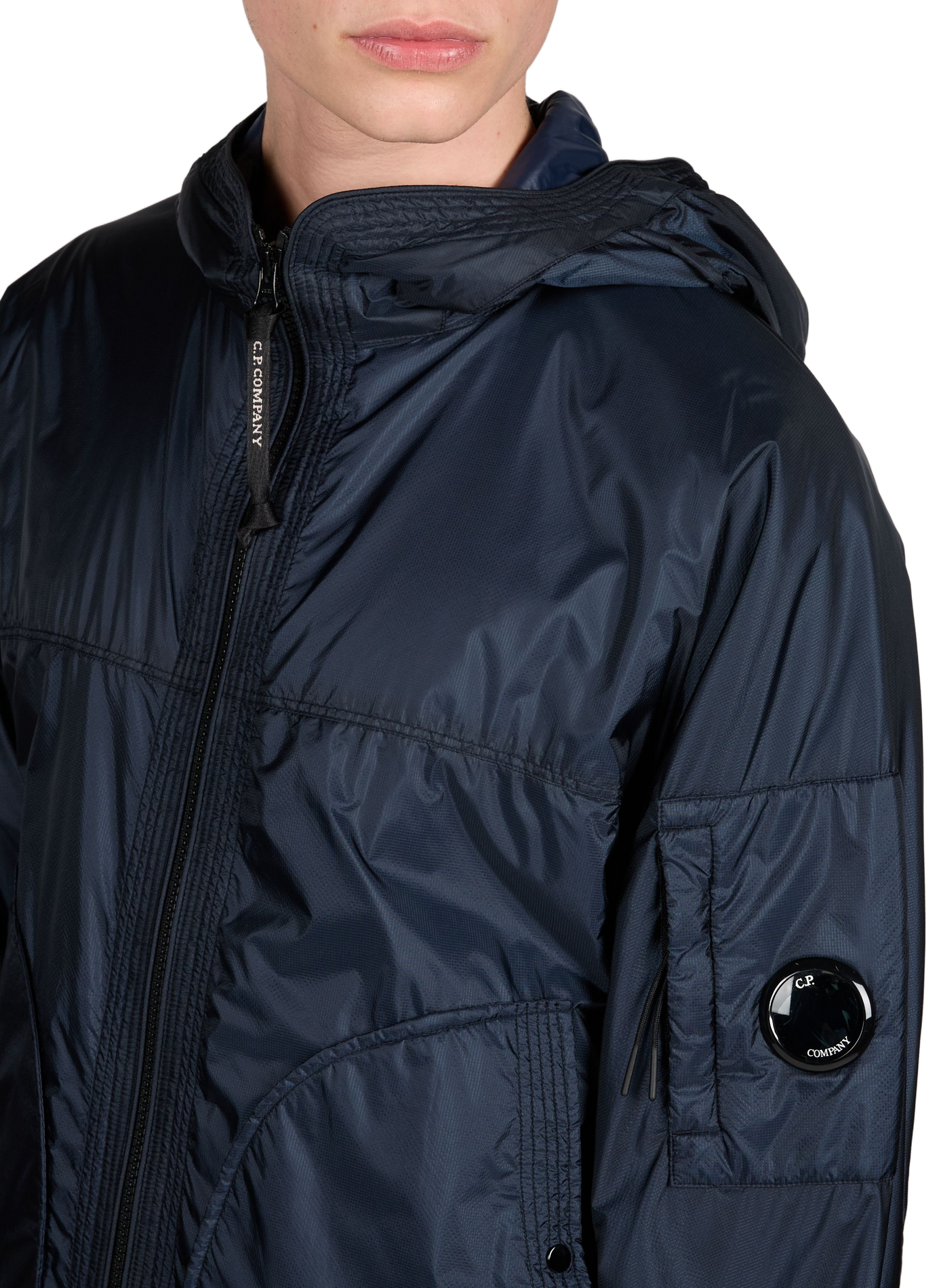 Hooded zipped jacket CP COMPANY Blue